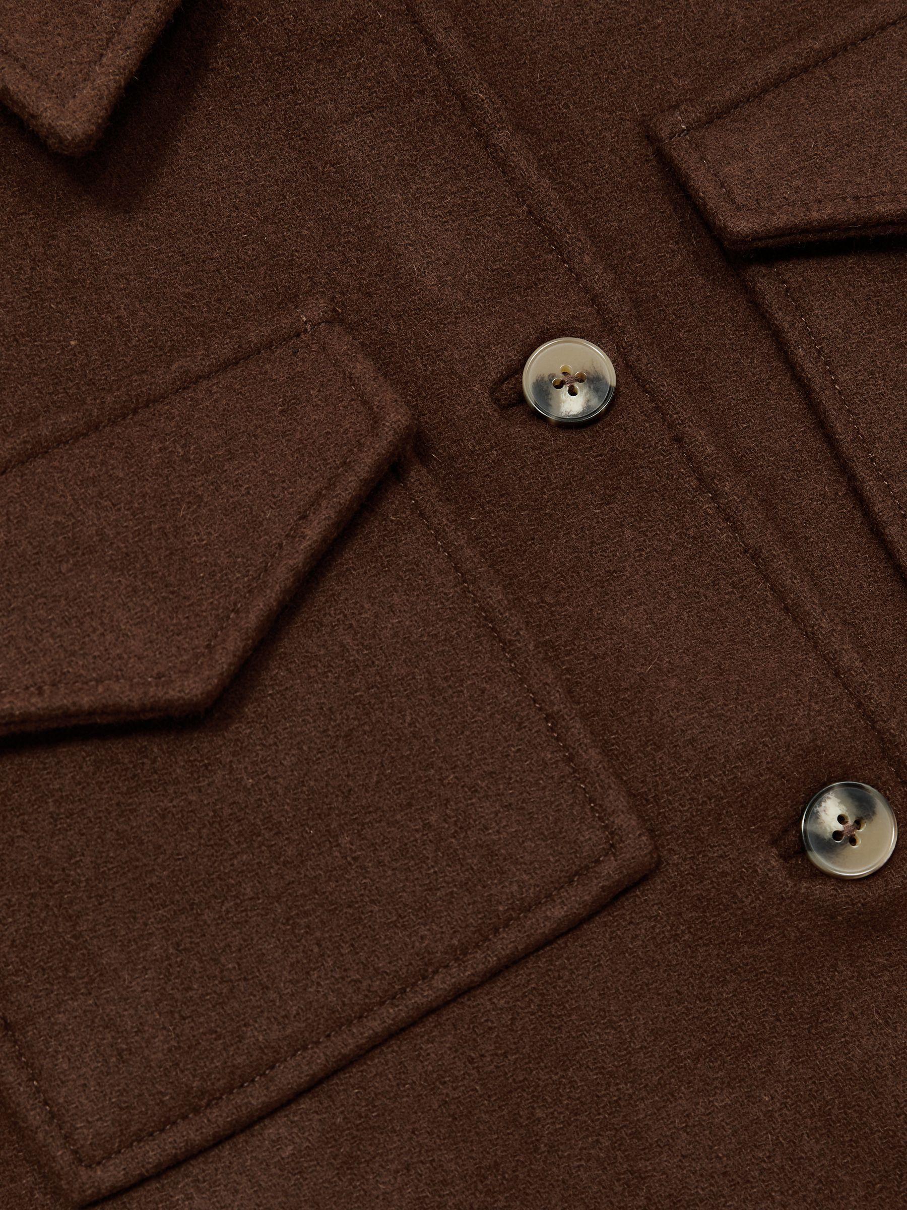 Paige Wool-Blend Cropped Jacket in Dark Brown Product Image