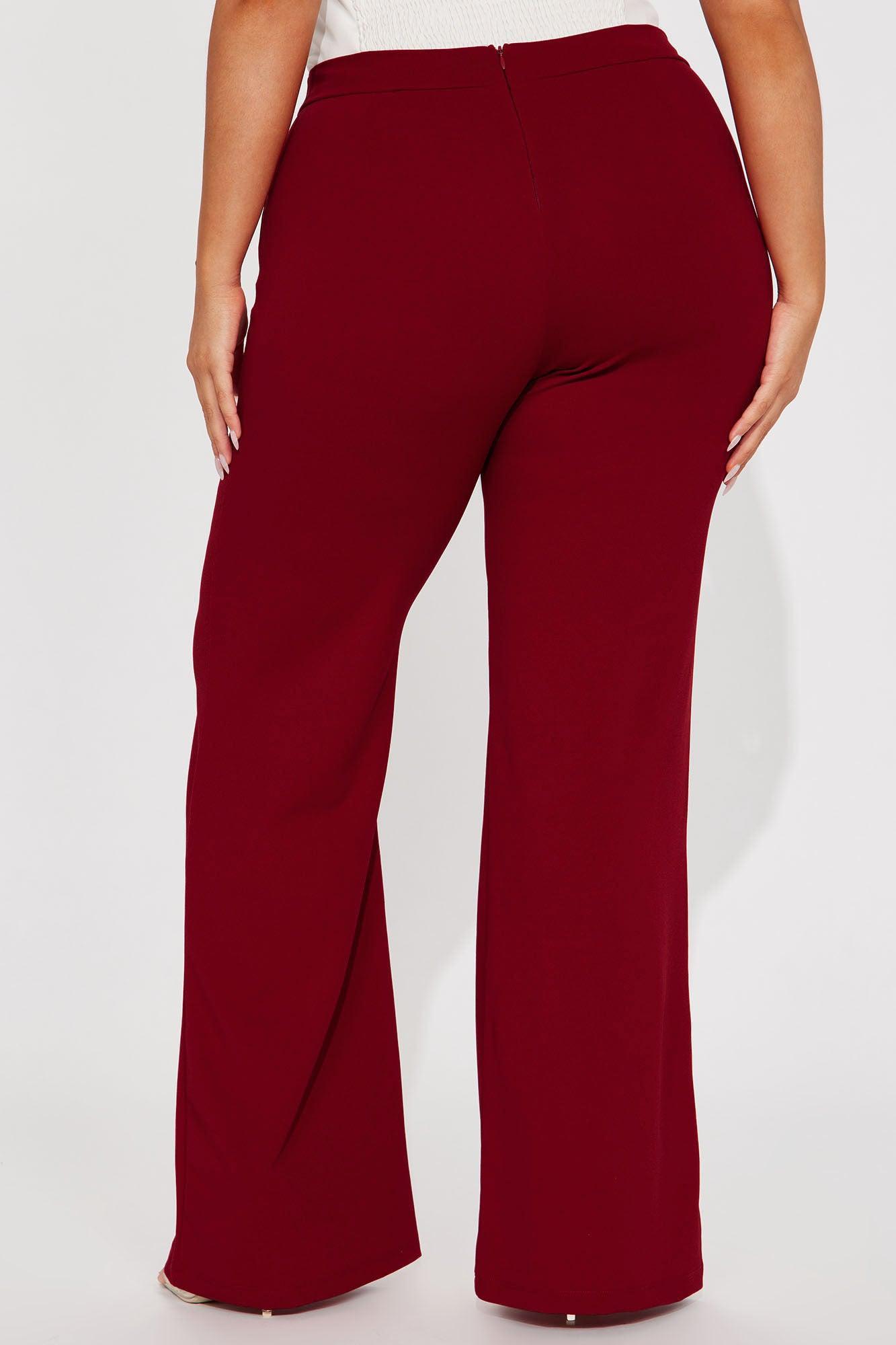 Victoria High Waisted Dress Pants - Red Product Image