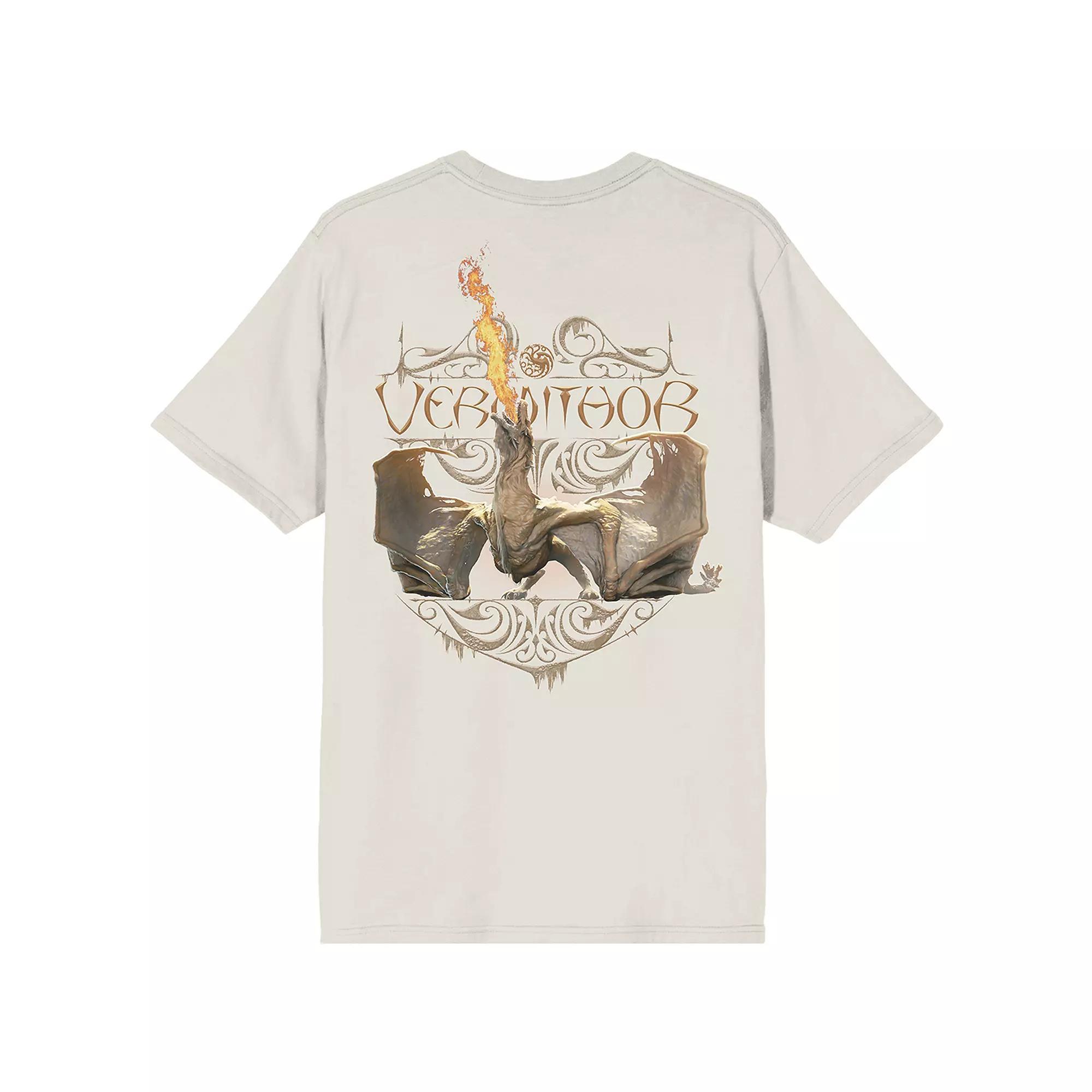 Men's House of the Dragon Fire Graphic Tee, Size: XXL, Off White Product Image