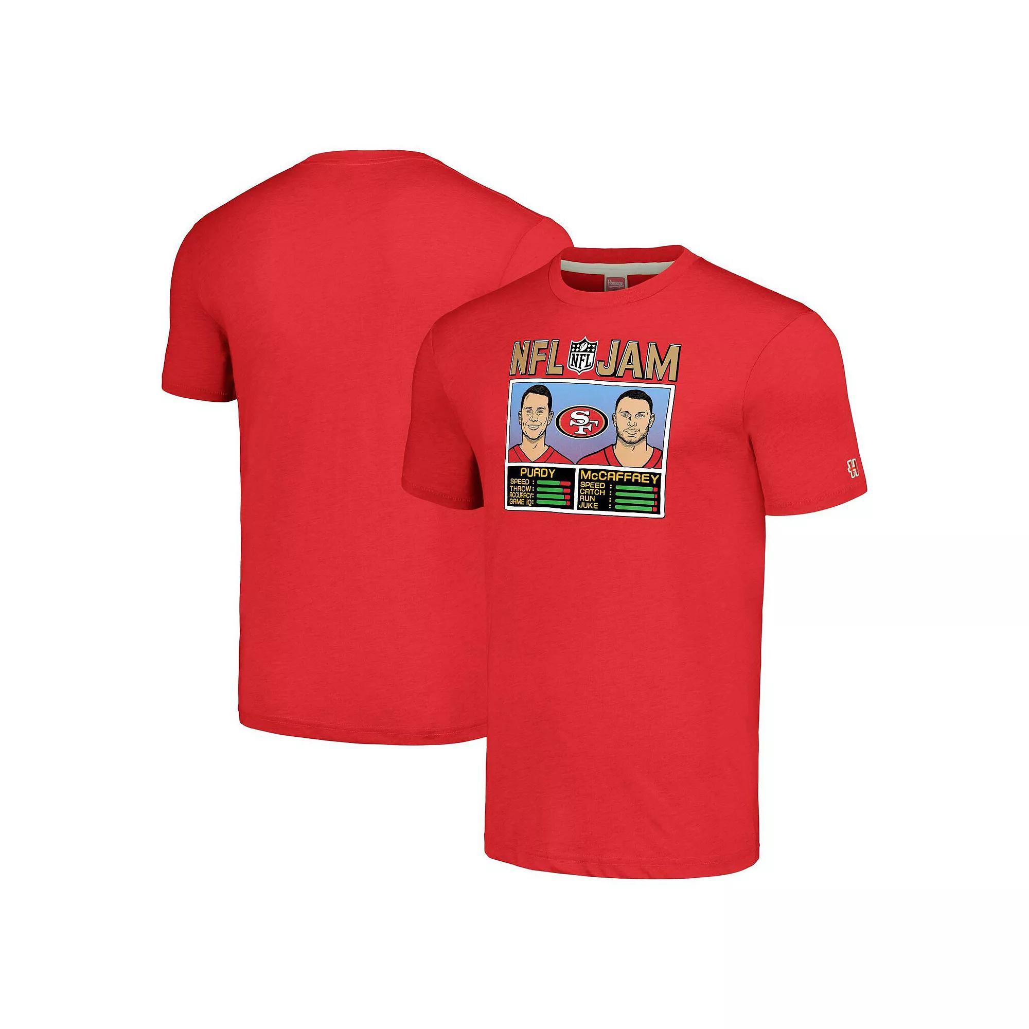 Men's Homage Christian McCaffrey & Brock Purdy Scarlet San Francisco 49ers NFL Jam Tri-Blend T-Shirt, Size: 2XL, Red Product Image
