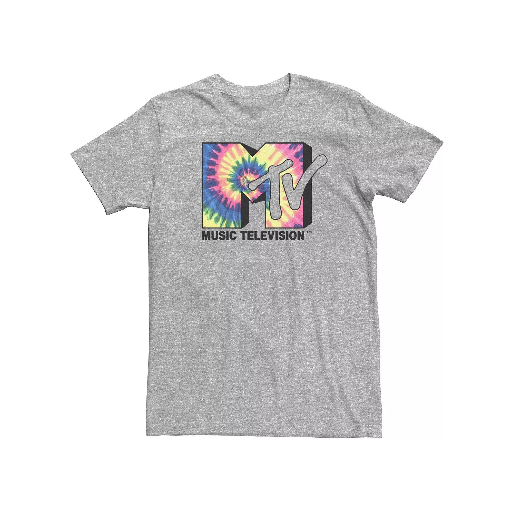 Big & Tall MTV Music Television Tie-Dye Logo Tee, Men's, Size: 4XLT, Athletic Grey Product Image