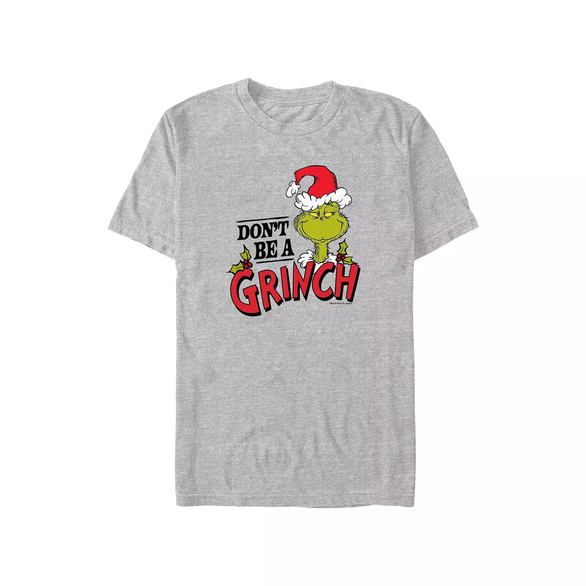 Big & Tall Dr. Seuss Don't Be A Grinch Graphic Tee, Men's, Size: 3XL, Athletic Grey Product Image
