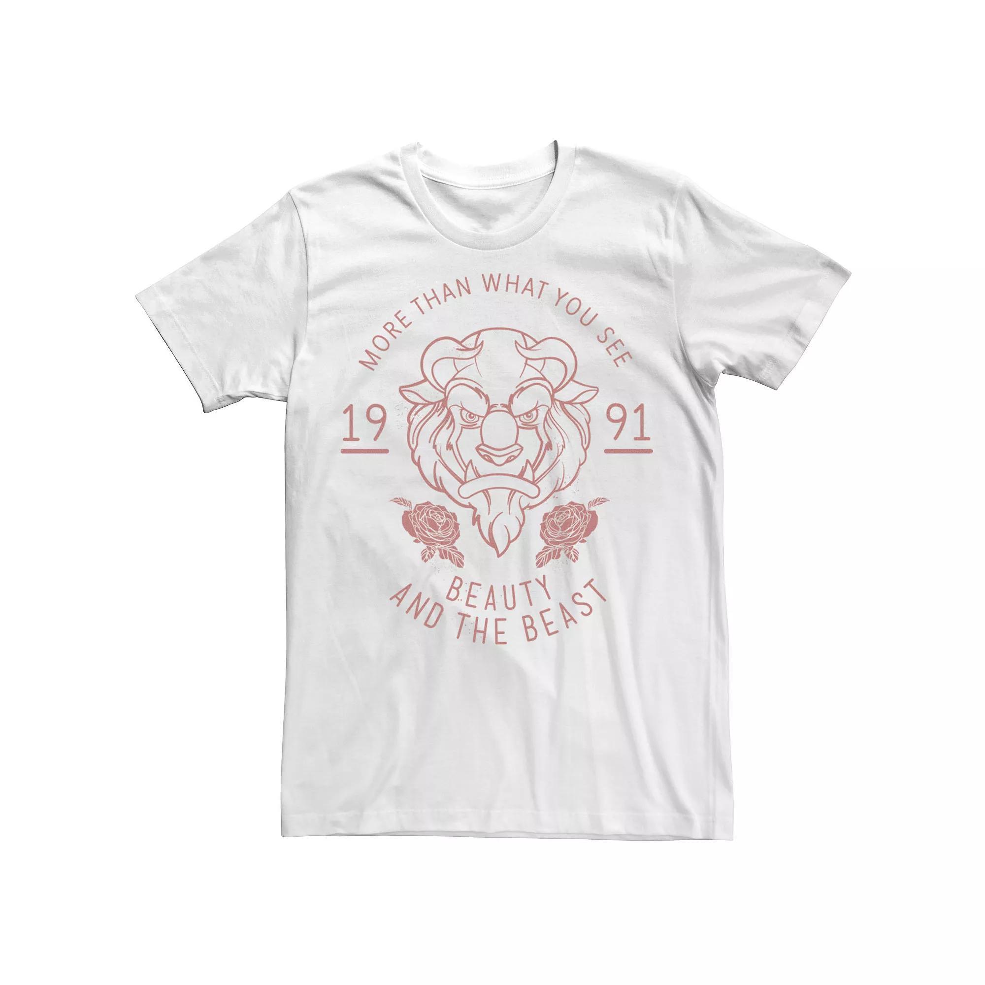 Disney's Beauty And The Beast Men's 1991 Tee, Size: 3XL, Natural Product Image