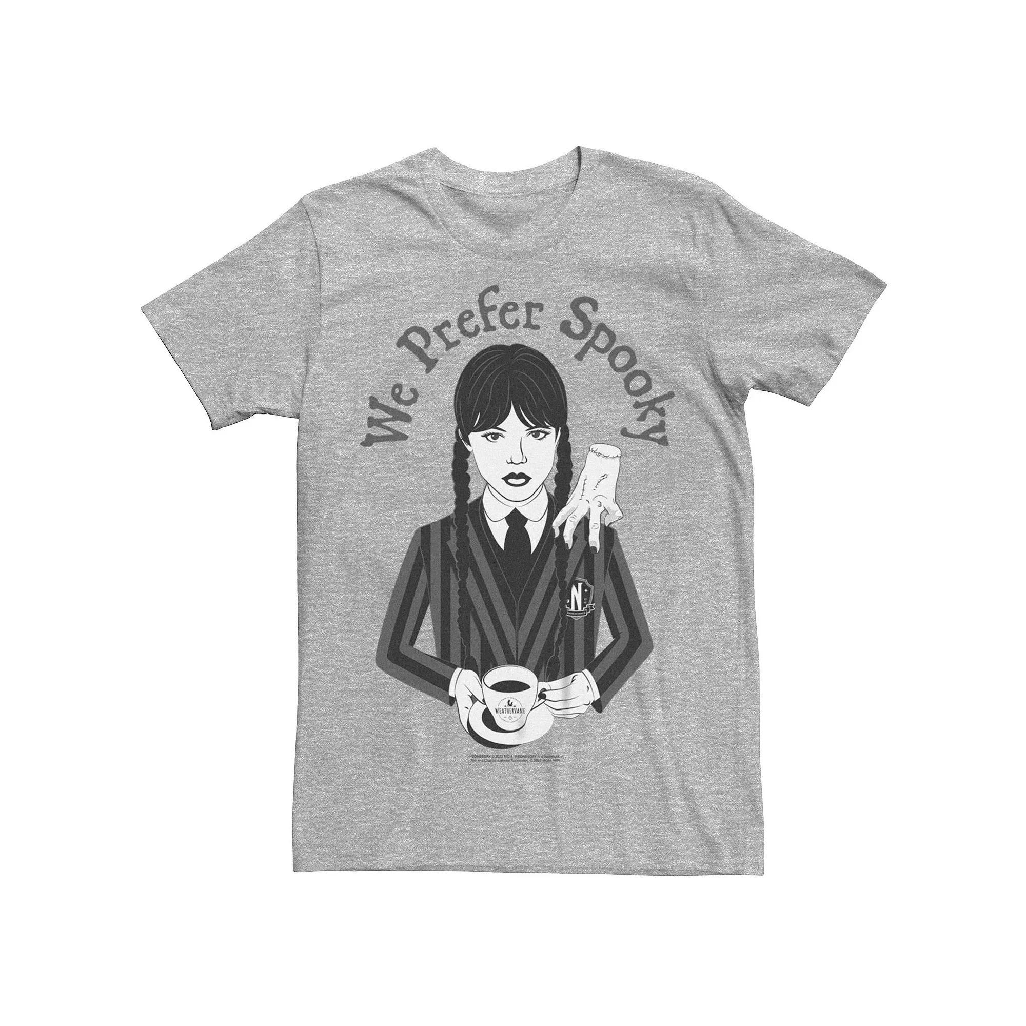 Men's Wednesday We Prefer Spooky Tee, Size: Large, Athletic Grey Product Image