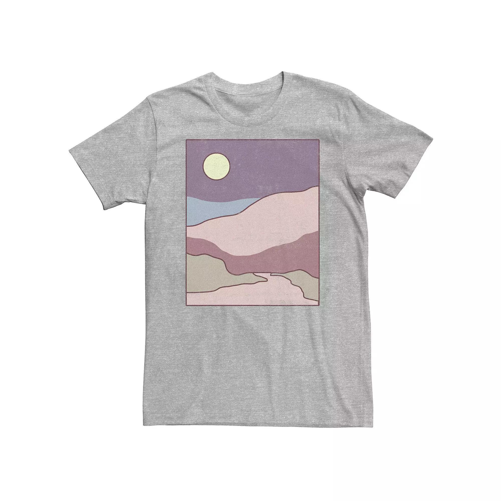 Big & Tall Minimal Landscape Graphic Tee, Mens Athletic Grey Product Image