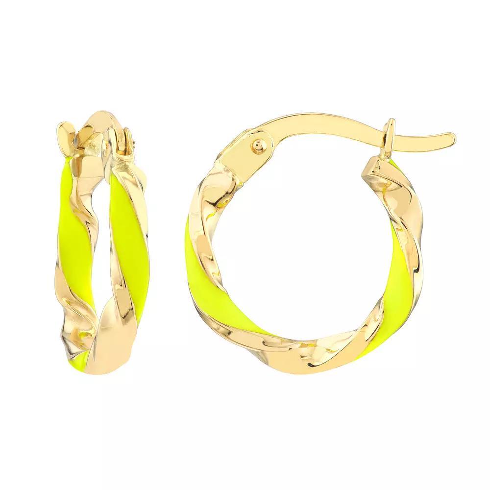 Color Romance 10 mm Enamel Twist Hoop Earrings, Women's, Blue Product Image