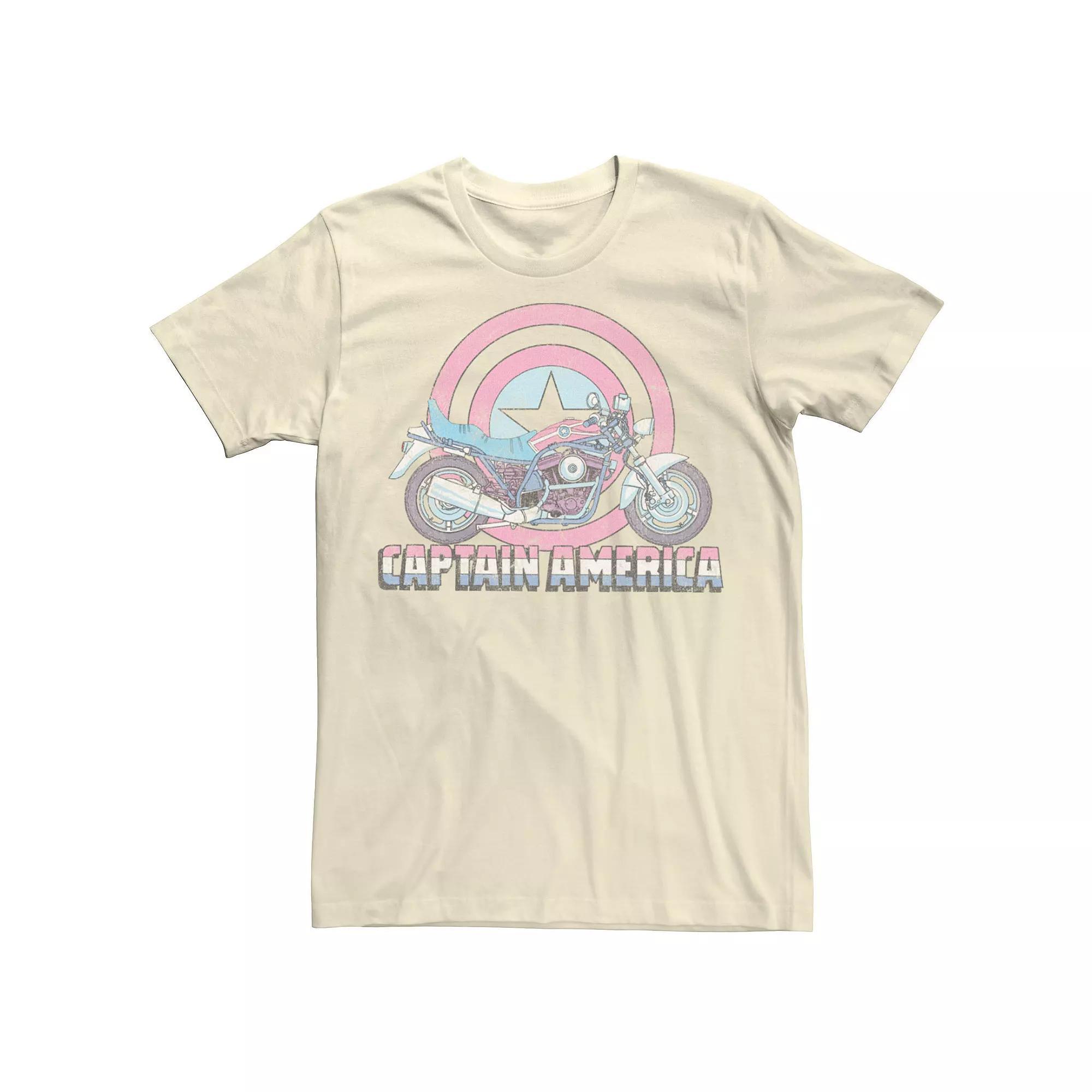 Men's Marvel Avengers Captain America Shield Motorcycle Tee, Size: Medium, Natural Product Image