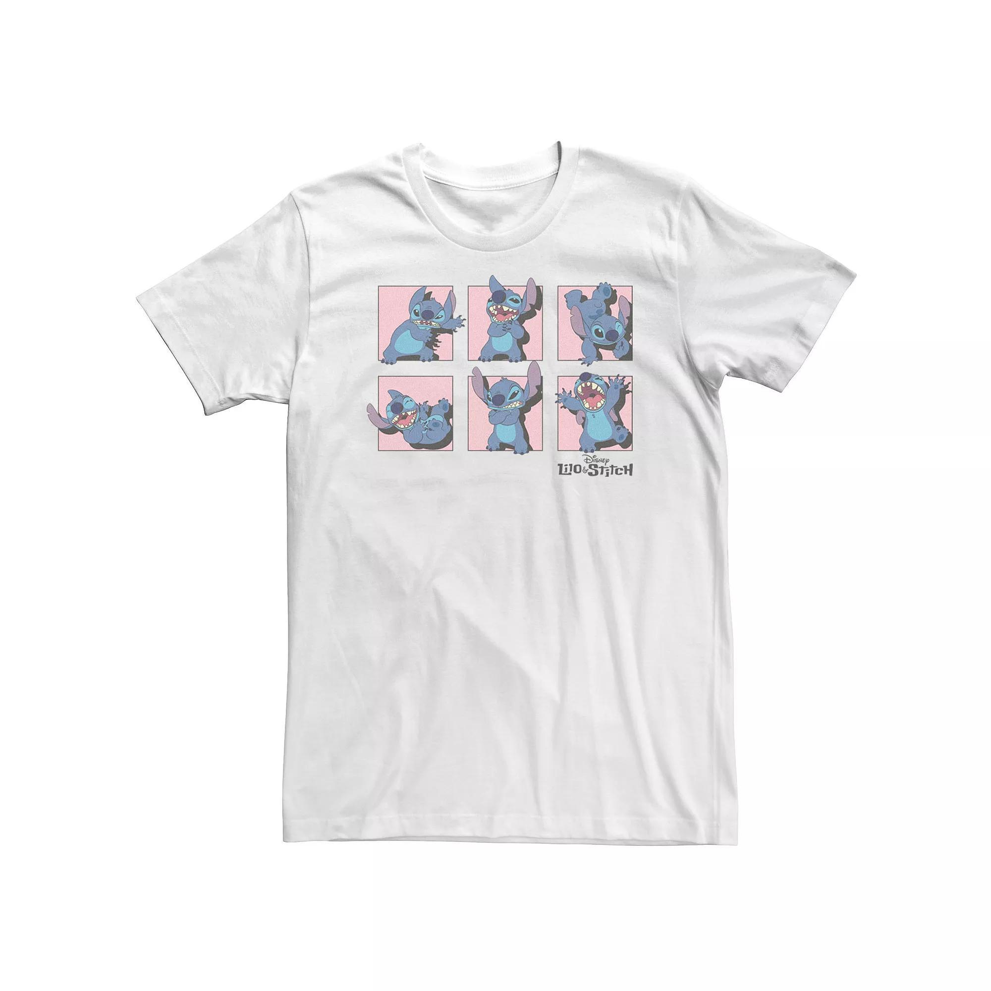Big & Tall Disney Lilo & Stitch Poses Of Stitch Panels Tee, Men's, Size: 3XL, White Product Image