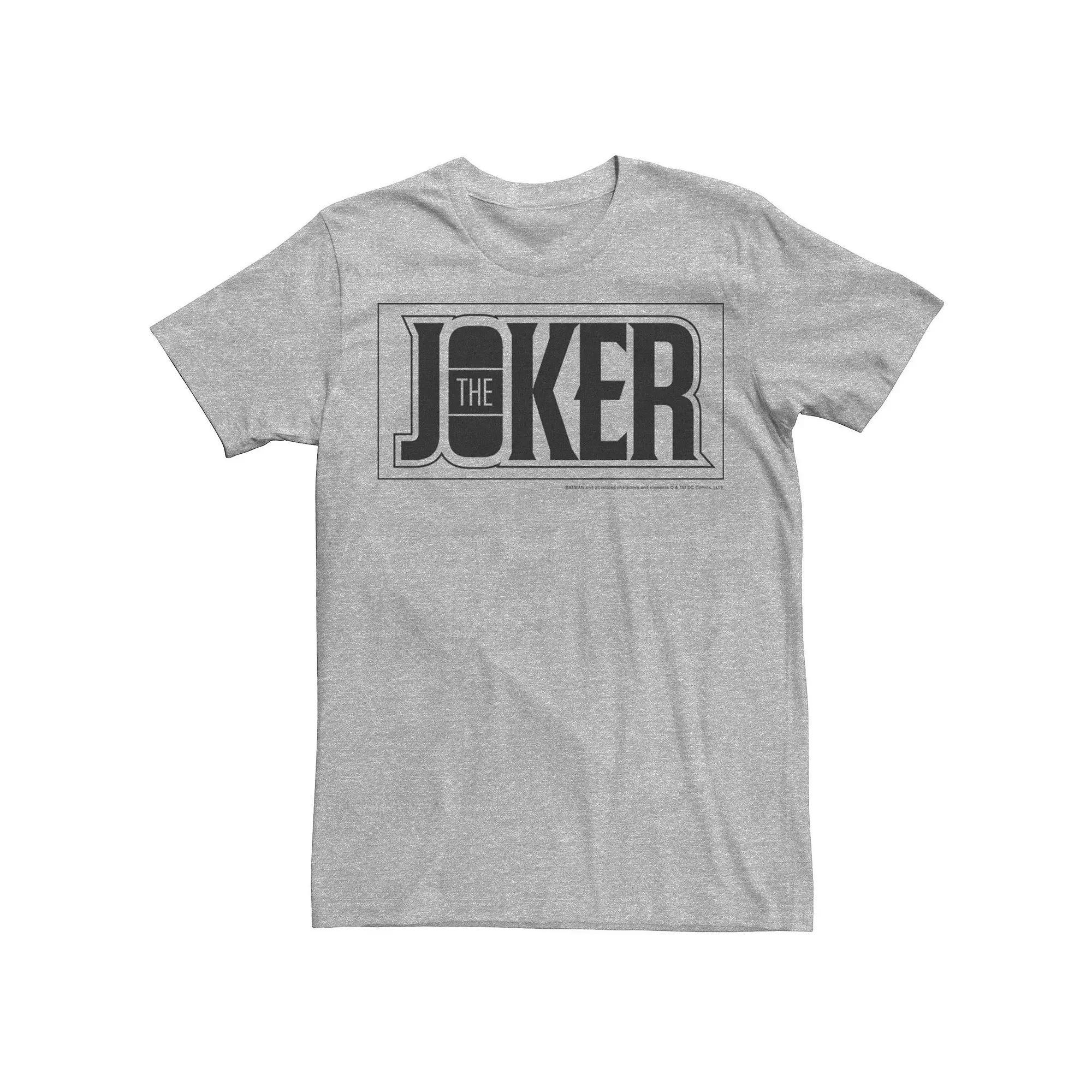 Men's DC Comics The Joker Bold Text Poster Tee, Size: Medium, Athletic Grey Product Image