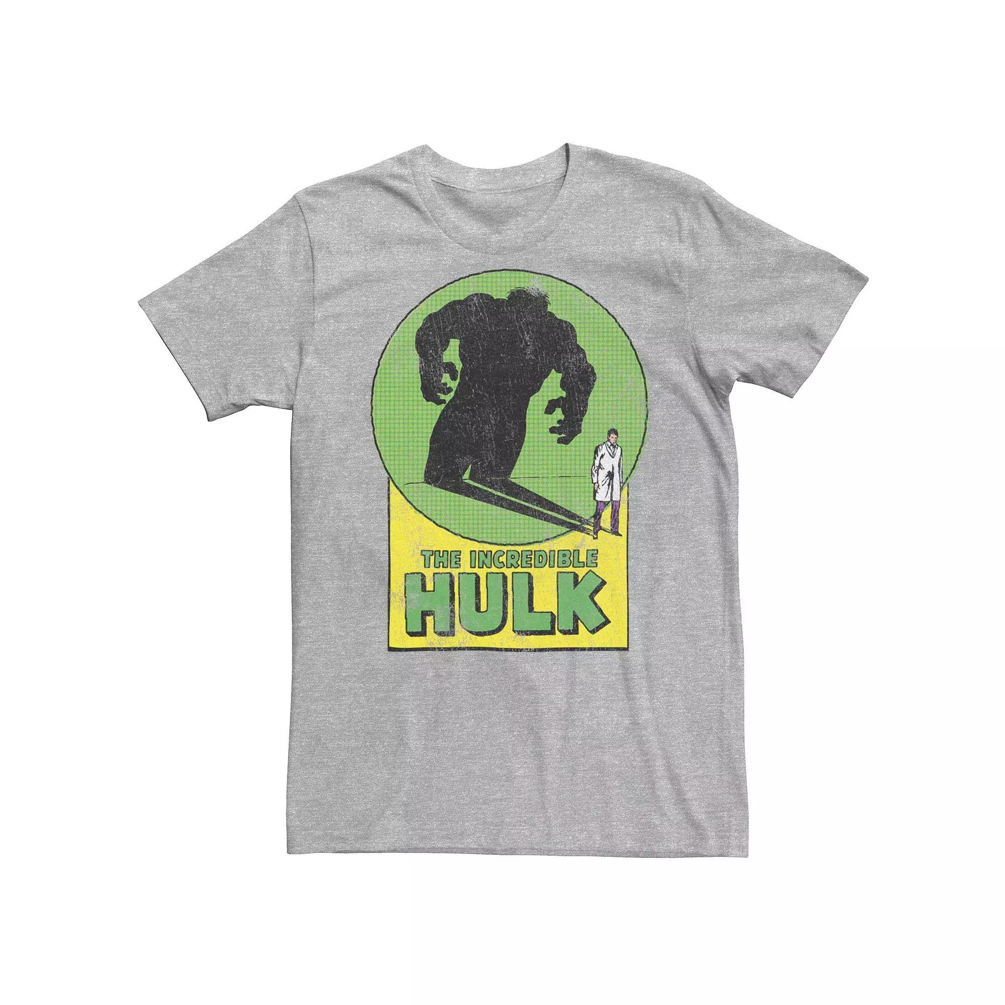 Men's Marvel Hulk Transformation Retro Poster Tee, Size: XL, Athletic Grey Product Image