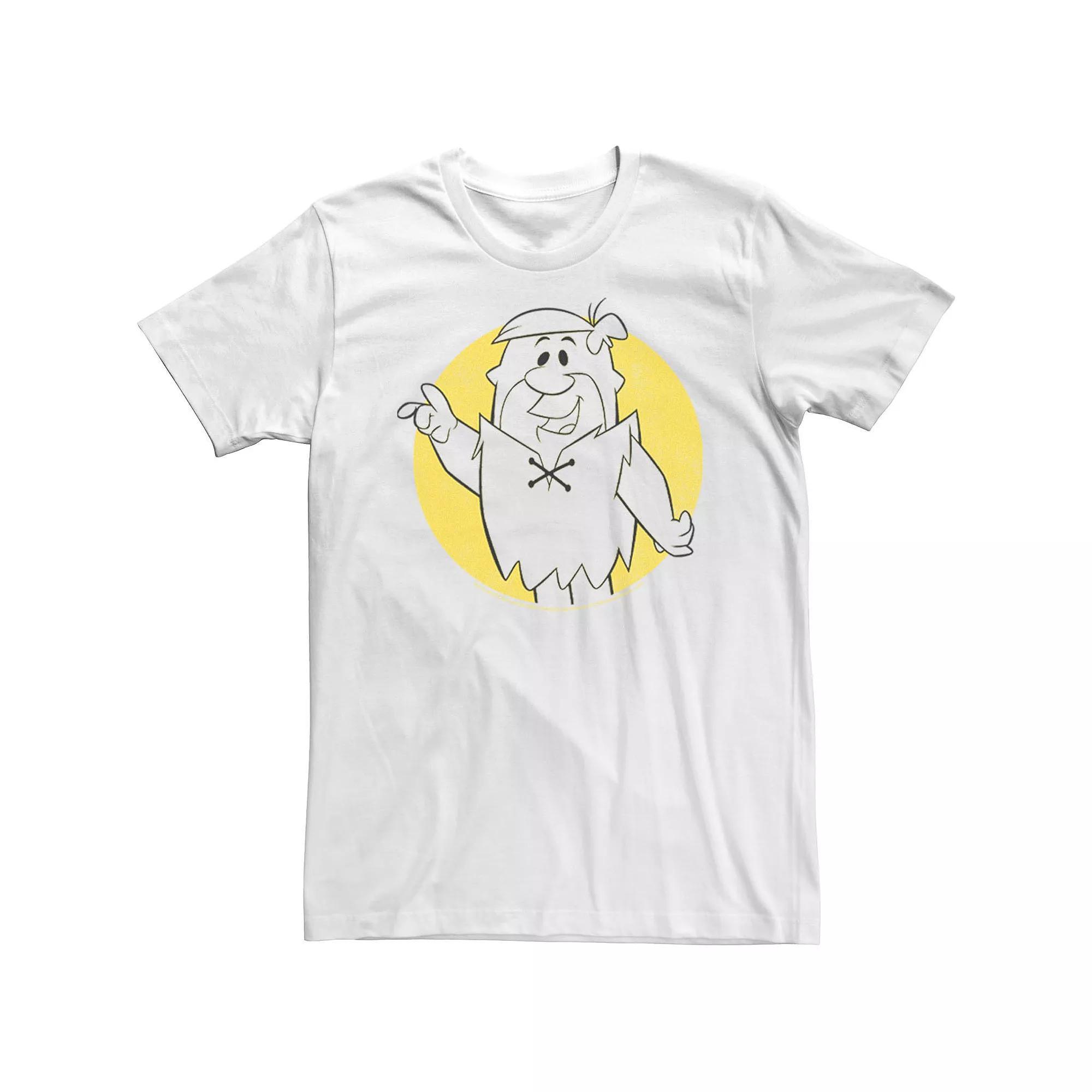 Men's The Flintstones Barney Circle Portrait Tee, Size: 3XL, White Product Image