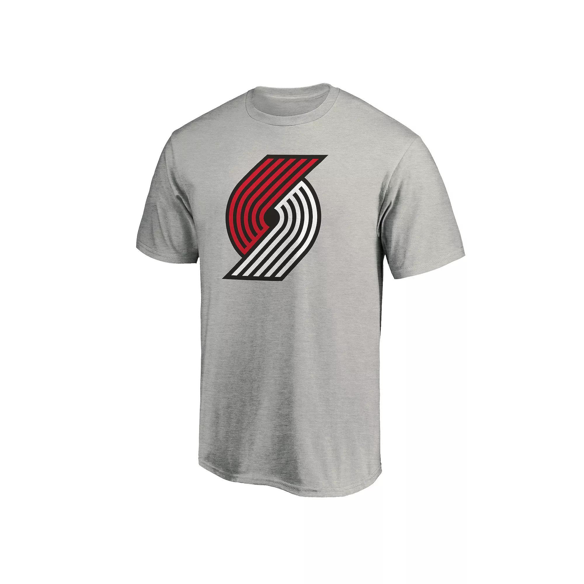 Men's Portland Trail Blazers Primary Logo Graphic Tee, Size: Small, Silver Product Image