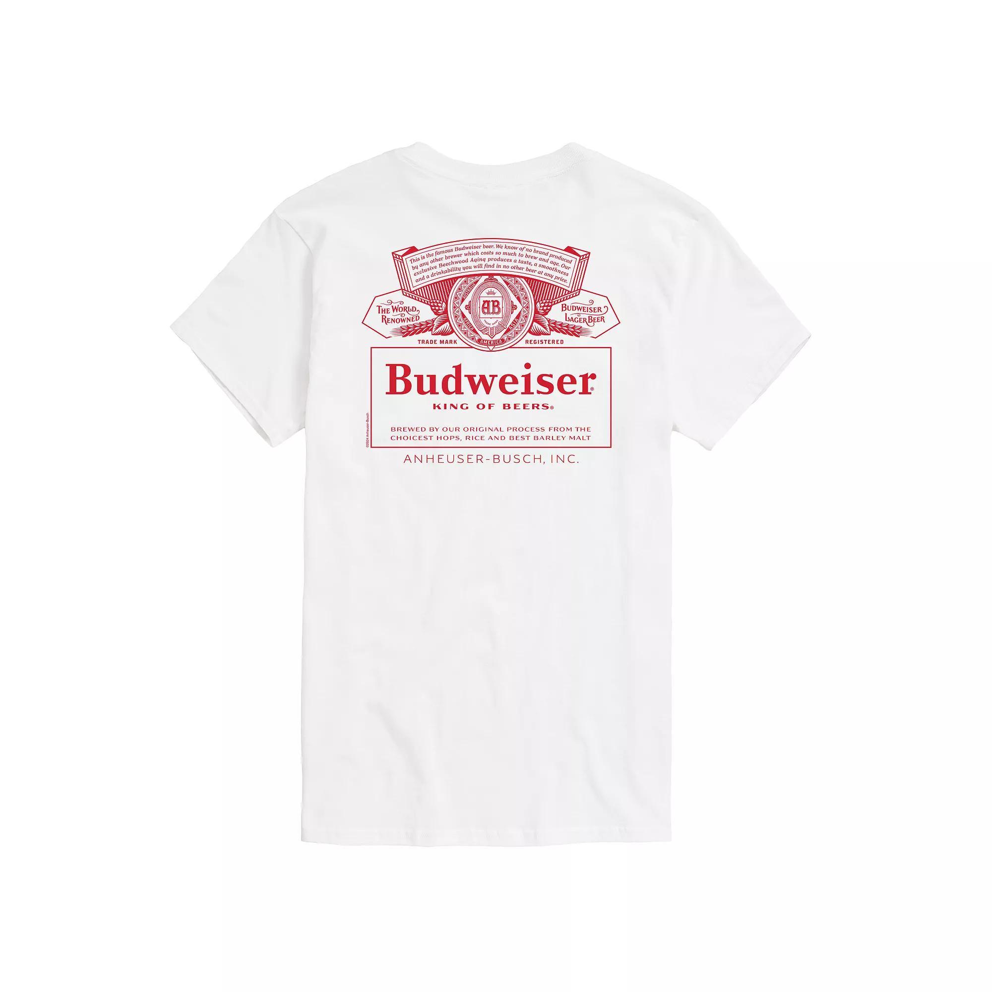 Big & Tall Budweiser King Of Beers Graphic Tee, Men's, Size: 3XB, White Product Image