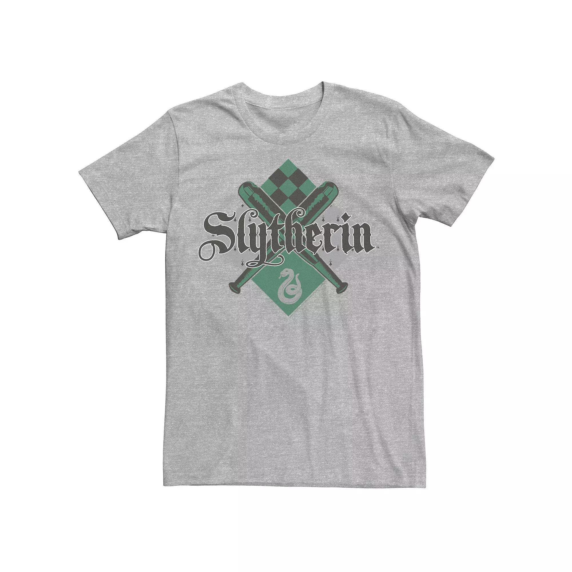 Men's Harry Potter Slytherin Quidditch Bats Cross Tee, Size: Large, Athletic Grey Product Image