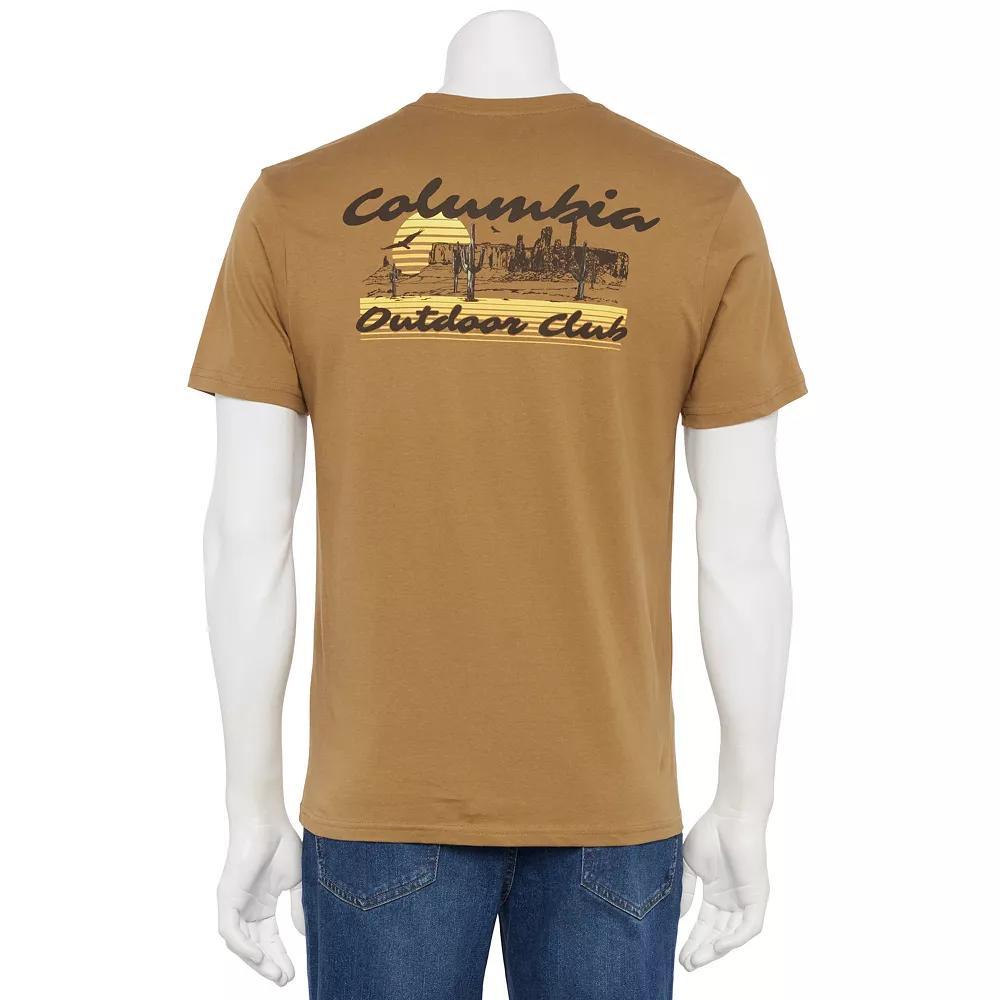 Men's Columbia Short Sleeve Back Graphic Tee, Size: Small, Brown Product Image