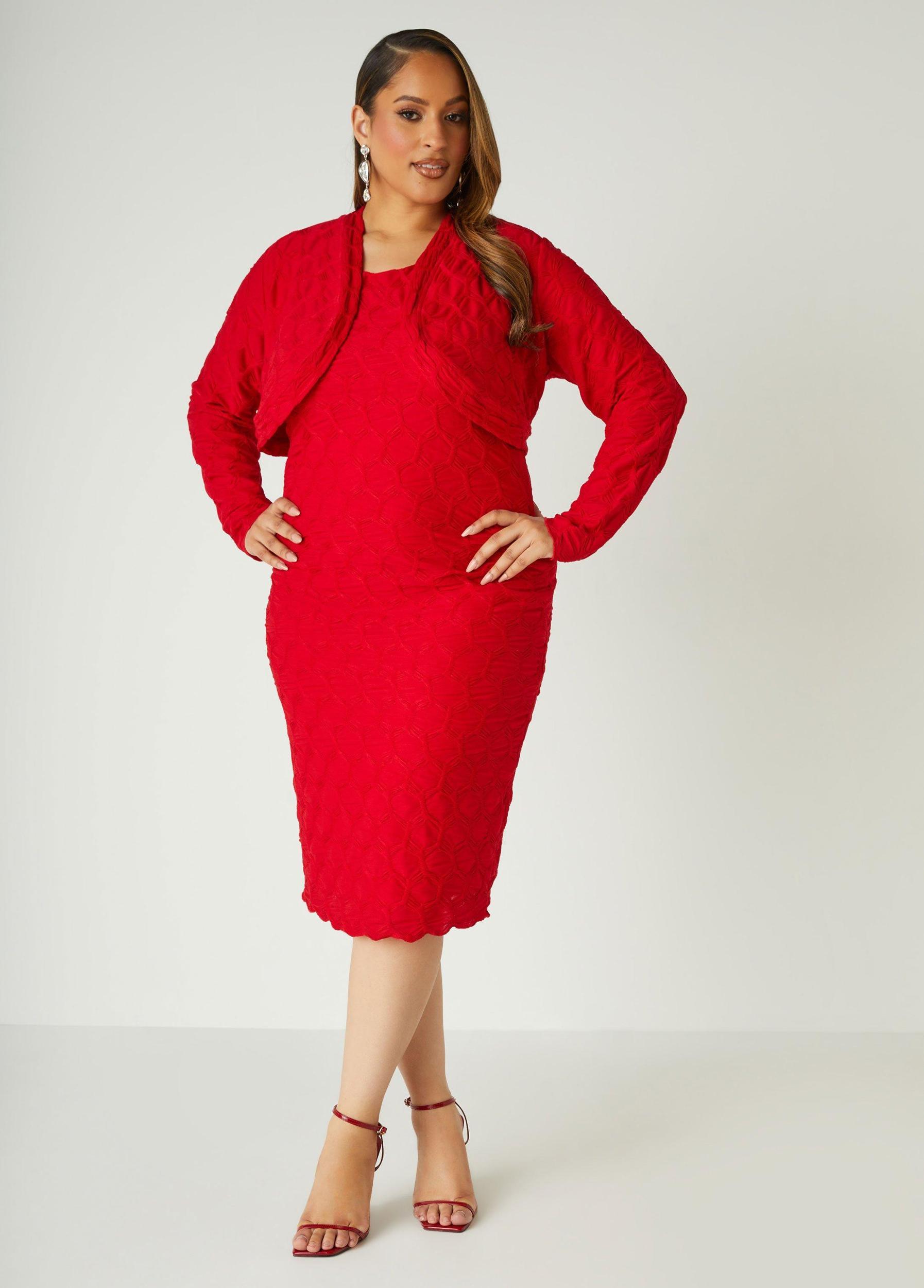 Plus Size Textured Knit Bolero Ashley Stewart Product Image