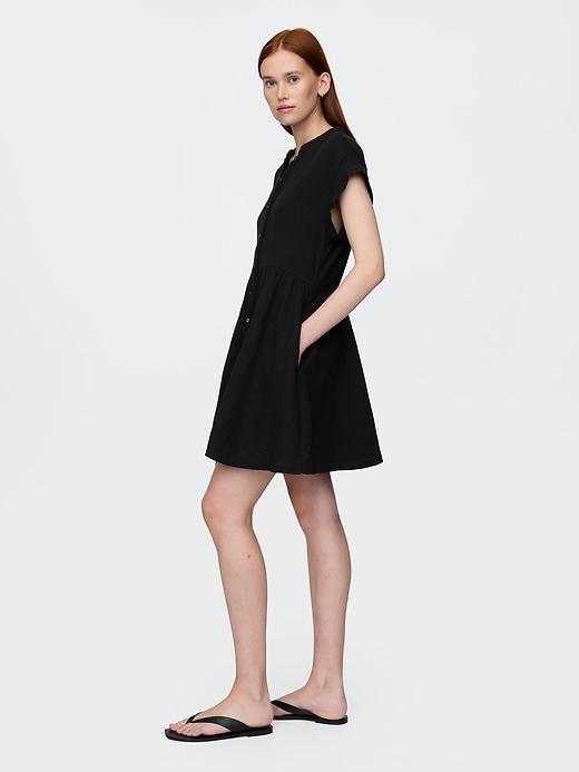 Crinkle Gauze Mini Shirtdress Product Image