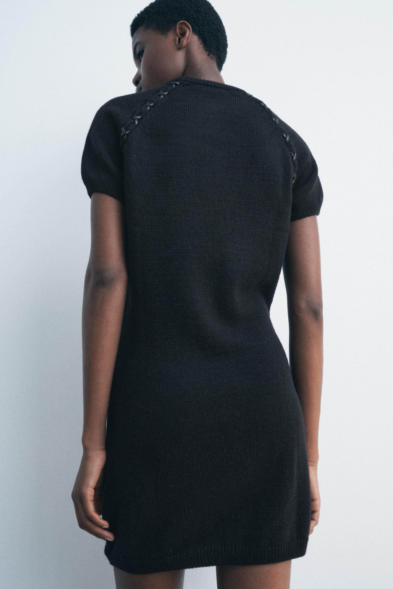 SHOULDER STRAP KNIT MINI DRESS Product Image