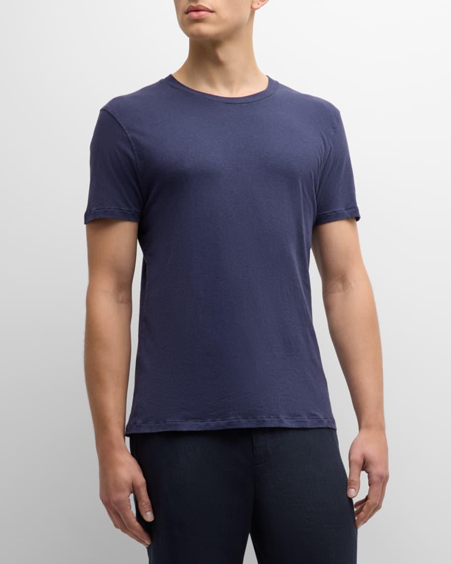 Mens Lucio Cotton-Linen Crewneck T-Shirt Product Image