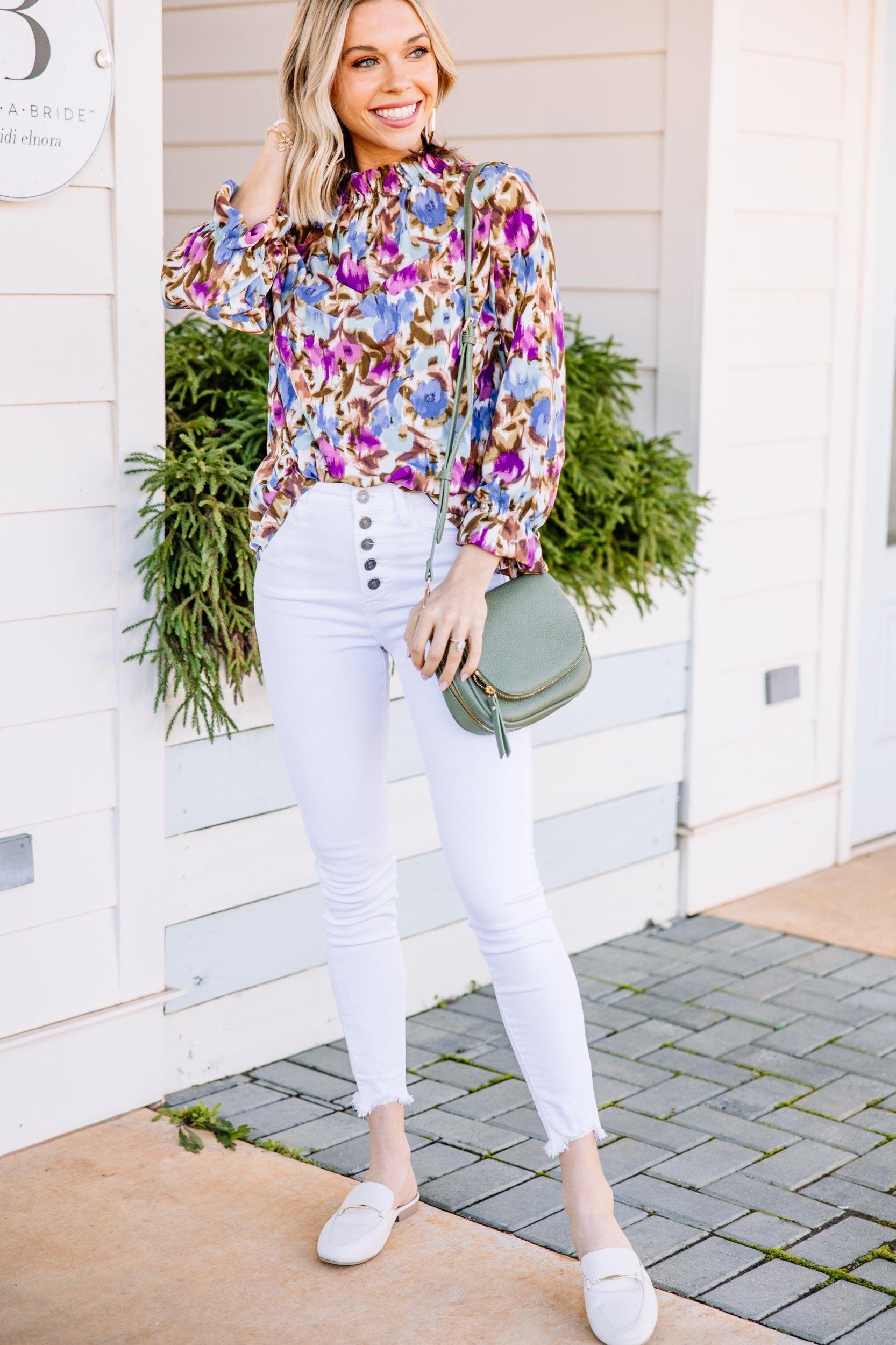 True To You Purple Floral Blouse Female Product Image