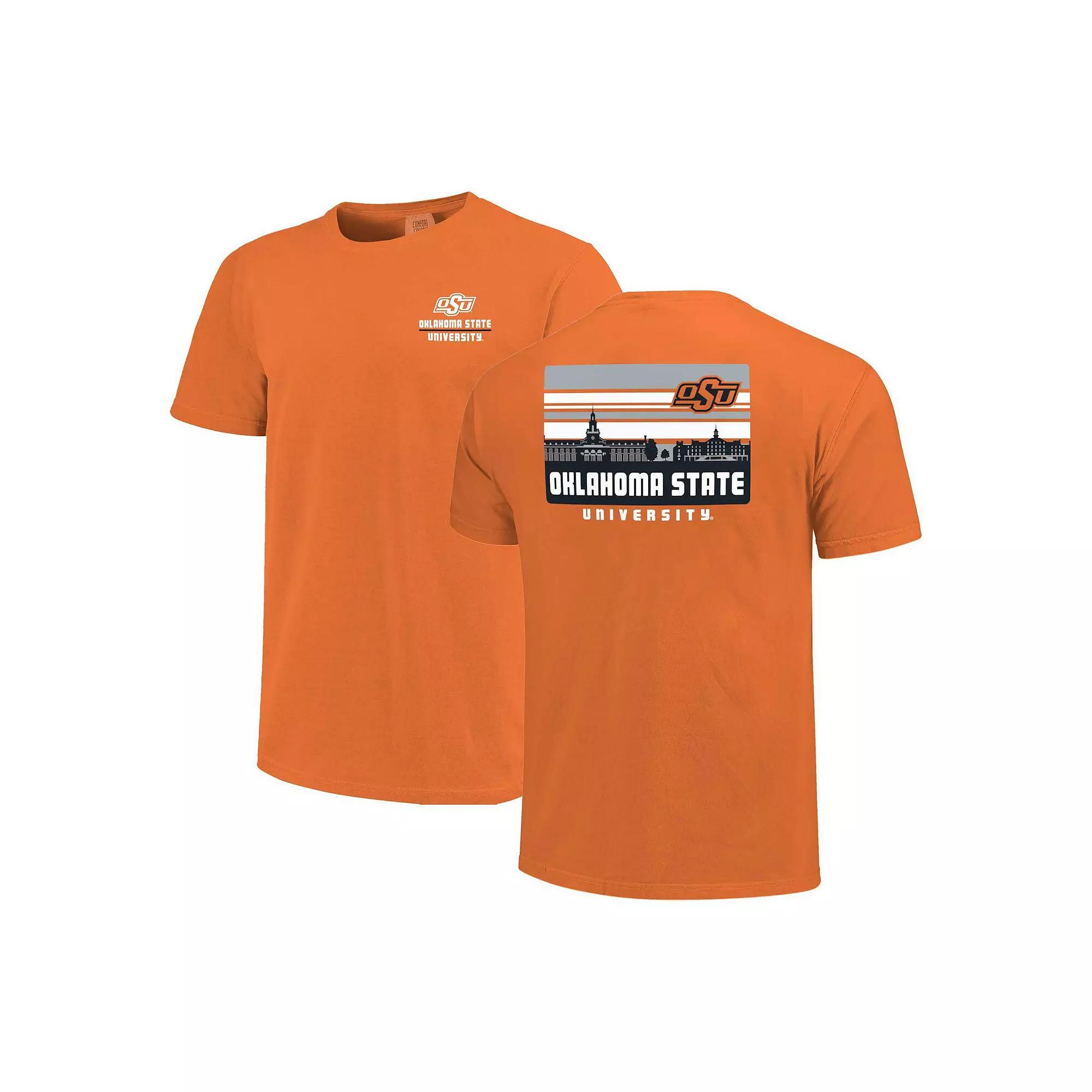 Men's Orange Oklahoma State Cowboys Striped Campus Skyline T-Shirt, Size: Medium Product Image