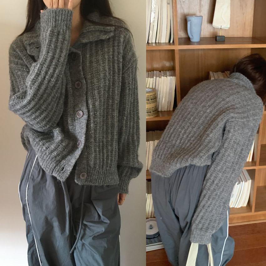 Plain Ribbed Cardigan Product Image