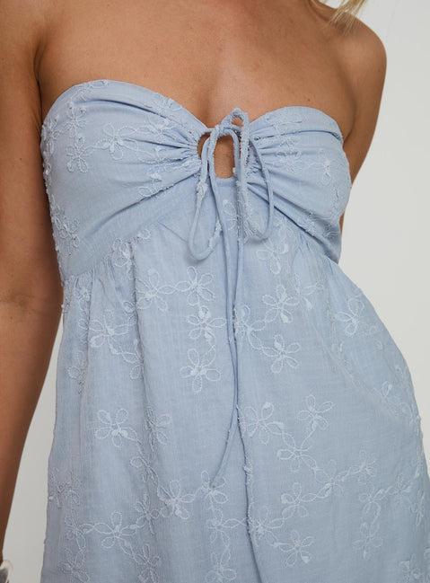 Rosenberg Strapless Mini Dress Blue Product Image