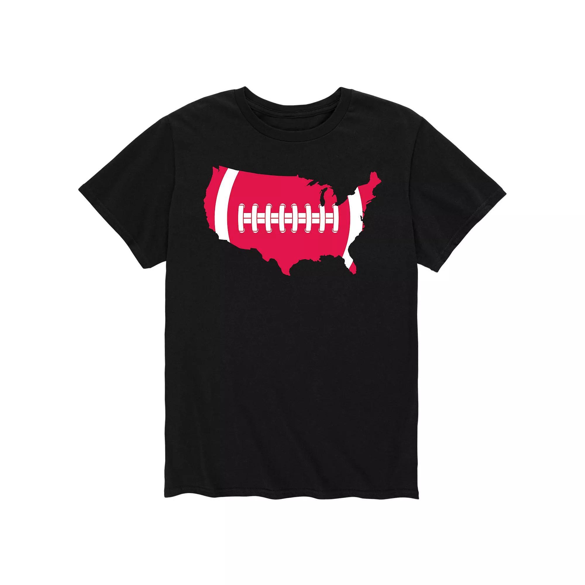 Mens USA Football Tee Grey Product Image
