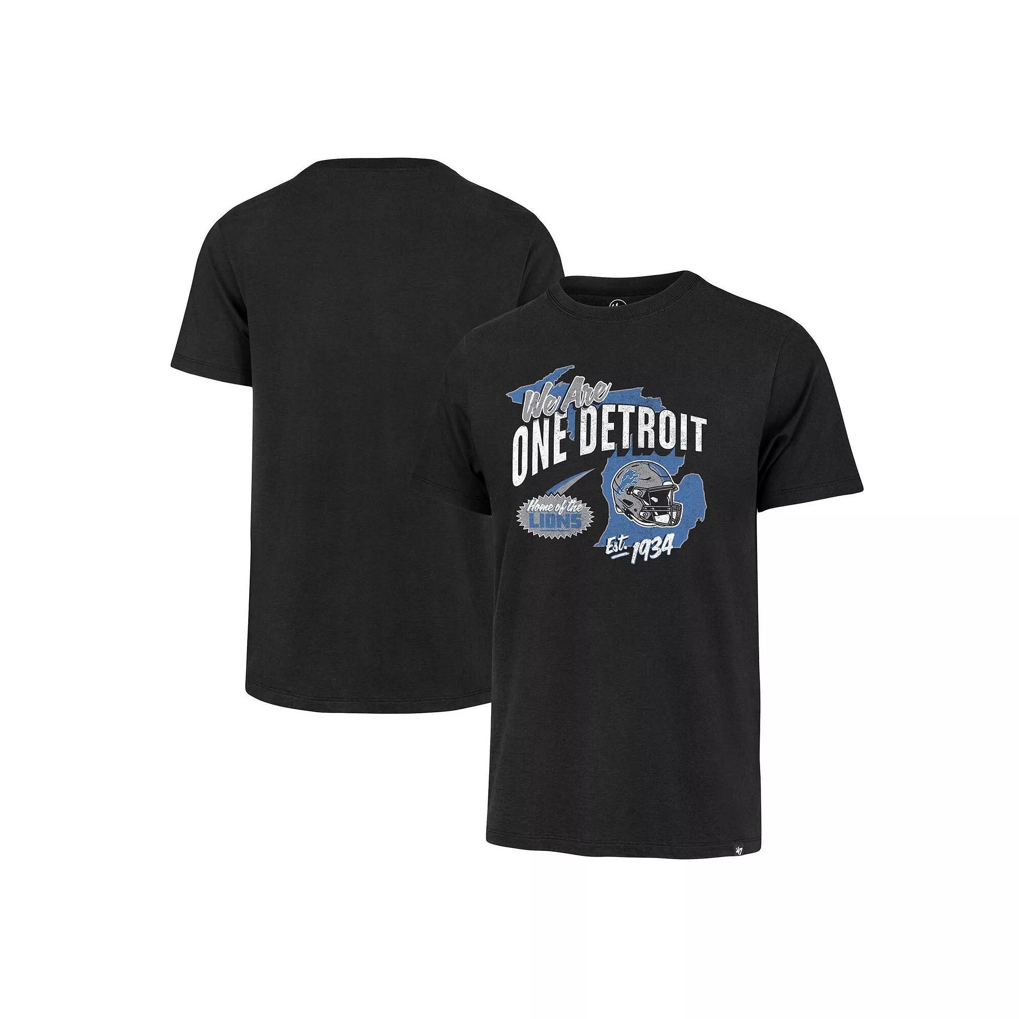 Men's '47  Black Detroit Lions Regional Franklin T-Shirt, Size: XL Product Image