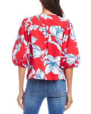 Puff Sleeve Button Front Shirt Product Image