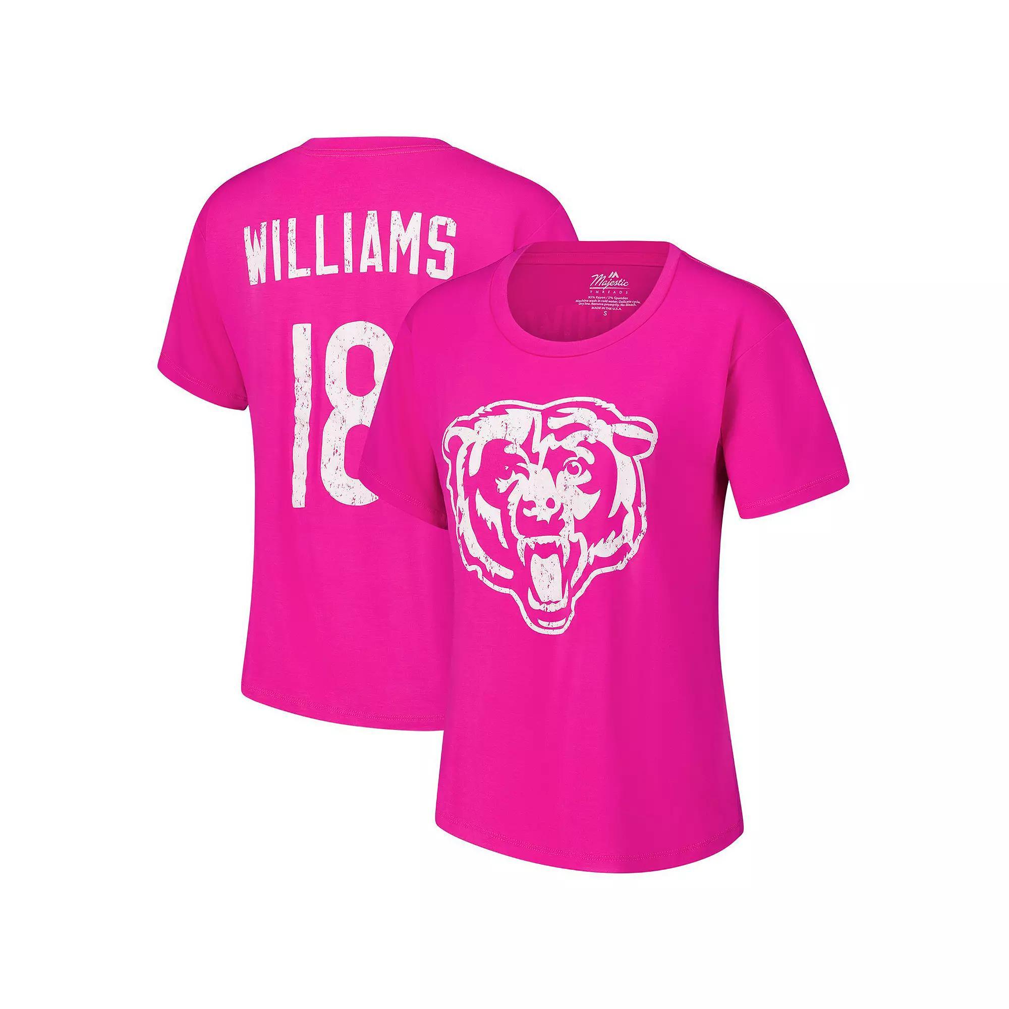 Women's Majestic Threads Caleb Williams Pink Chicago Bears Name & Number T-Shirt, Size: Medium Product Image