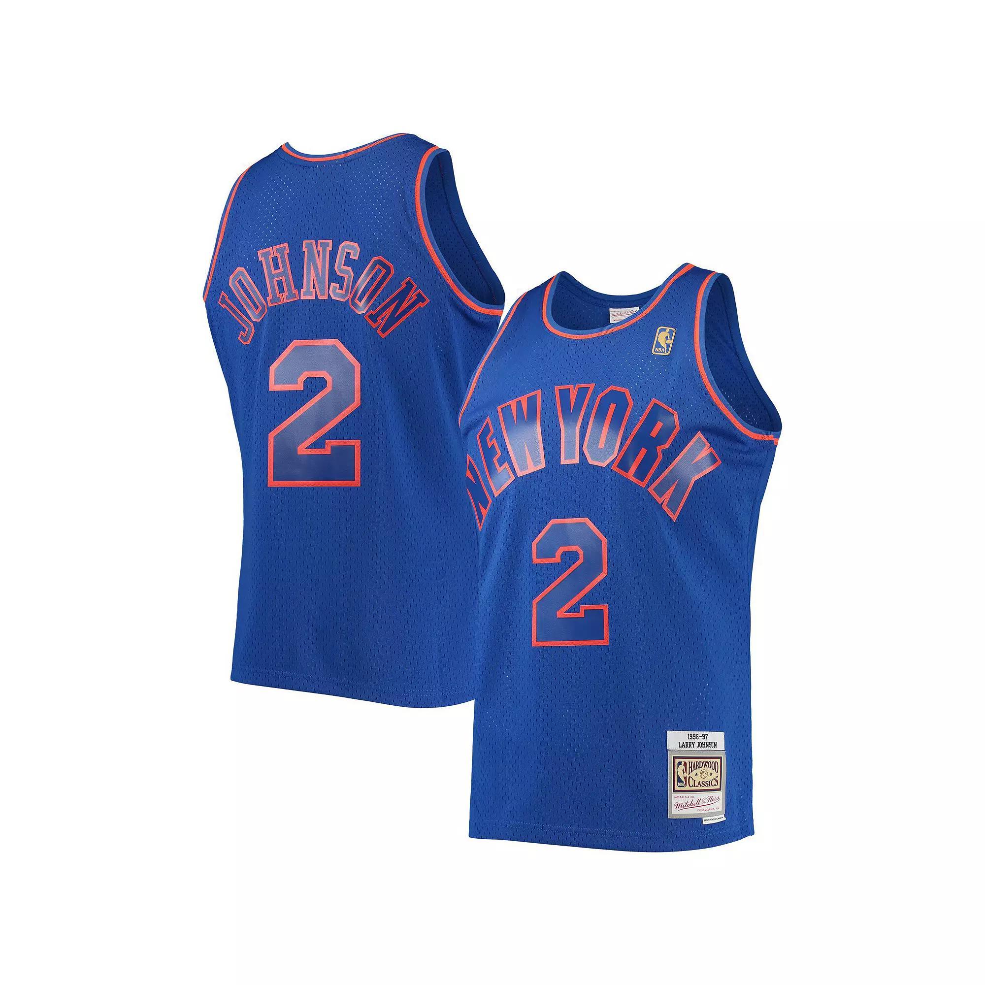 Mens Mitchell & Ness Larry Johnson New York Knicks 1996-97 Hardwood Classics Swingman Jersey Product Image
