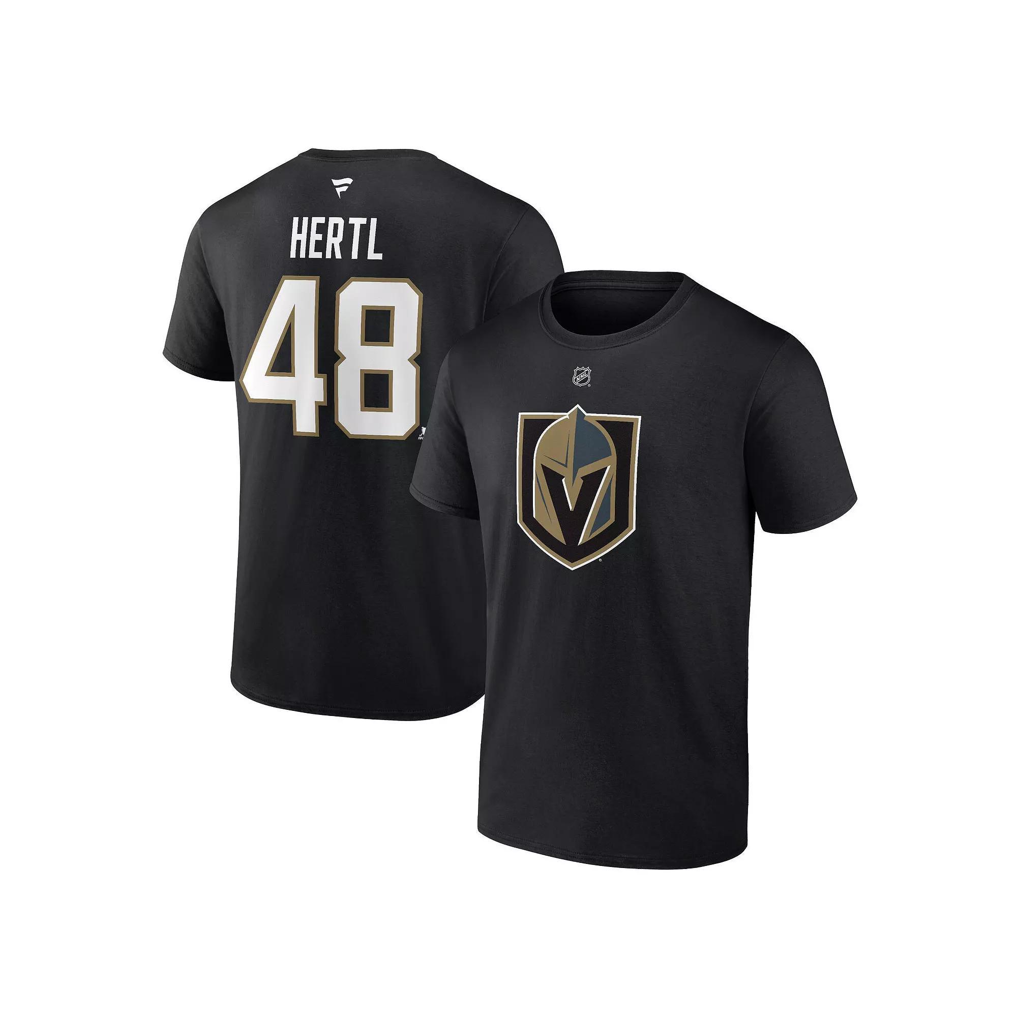 Men's Fanatics Branded Tomas Hertl Black Vegas Golden Knights Authentic Stack Name & Number T-Shirt, Size: 2XL, Lvk Black Product Image