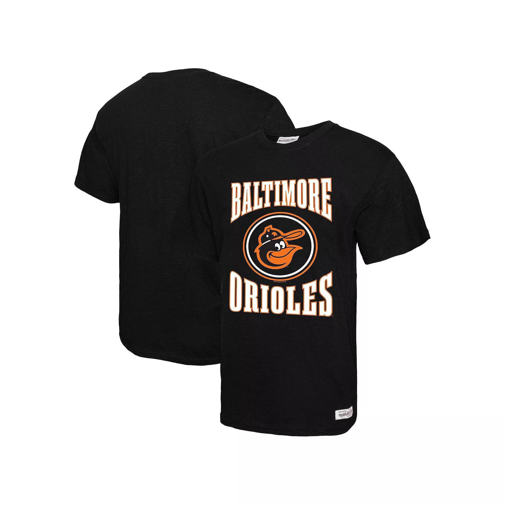 Men's Mitchell & Ness Black Baltimore Orioles Arched Logo Slub T-Shirt, Size: Medium Product Image