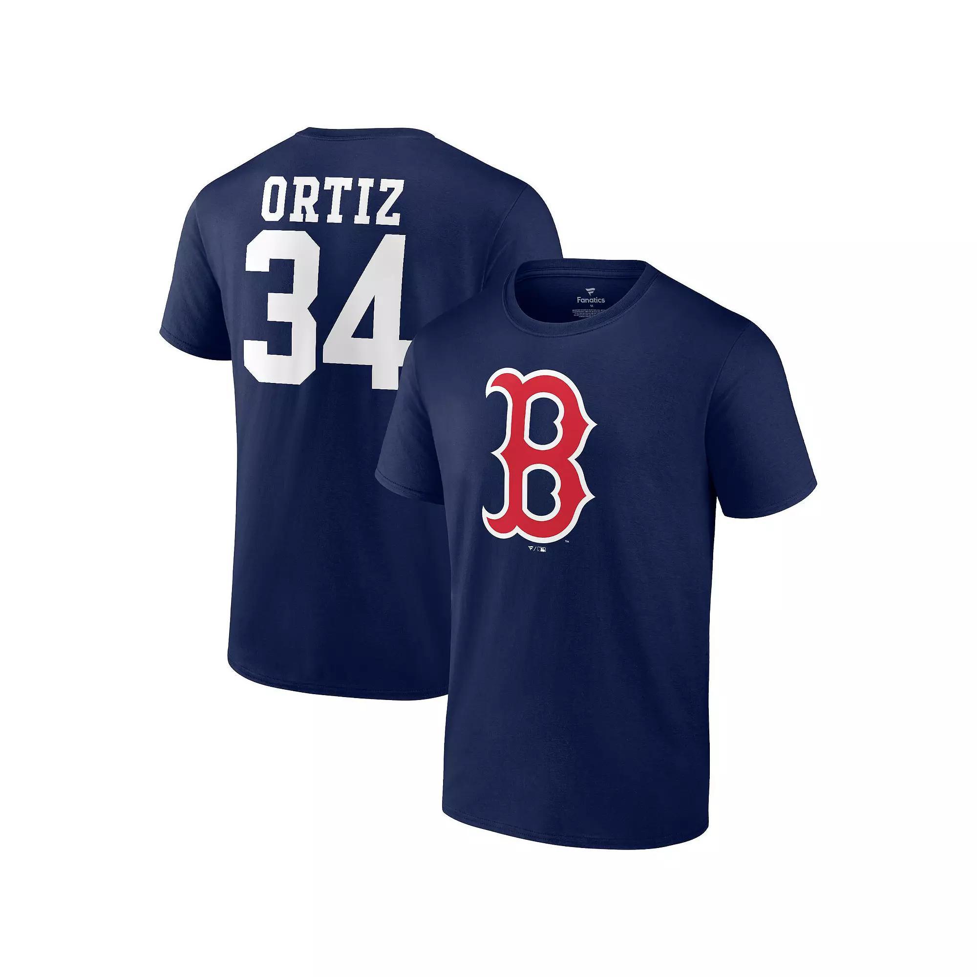Men's Fanatics Branded David Ortiz Navy Boston Red Sox Logo Graphic T-Shirt, Size: Large, Blue Product Image