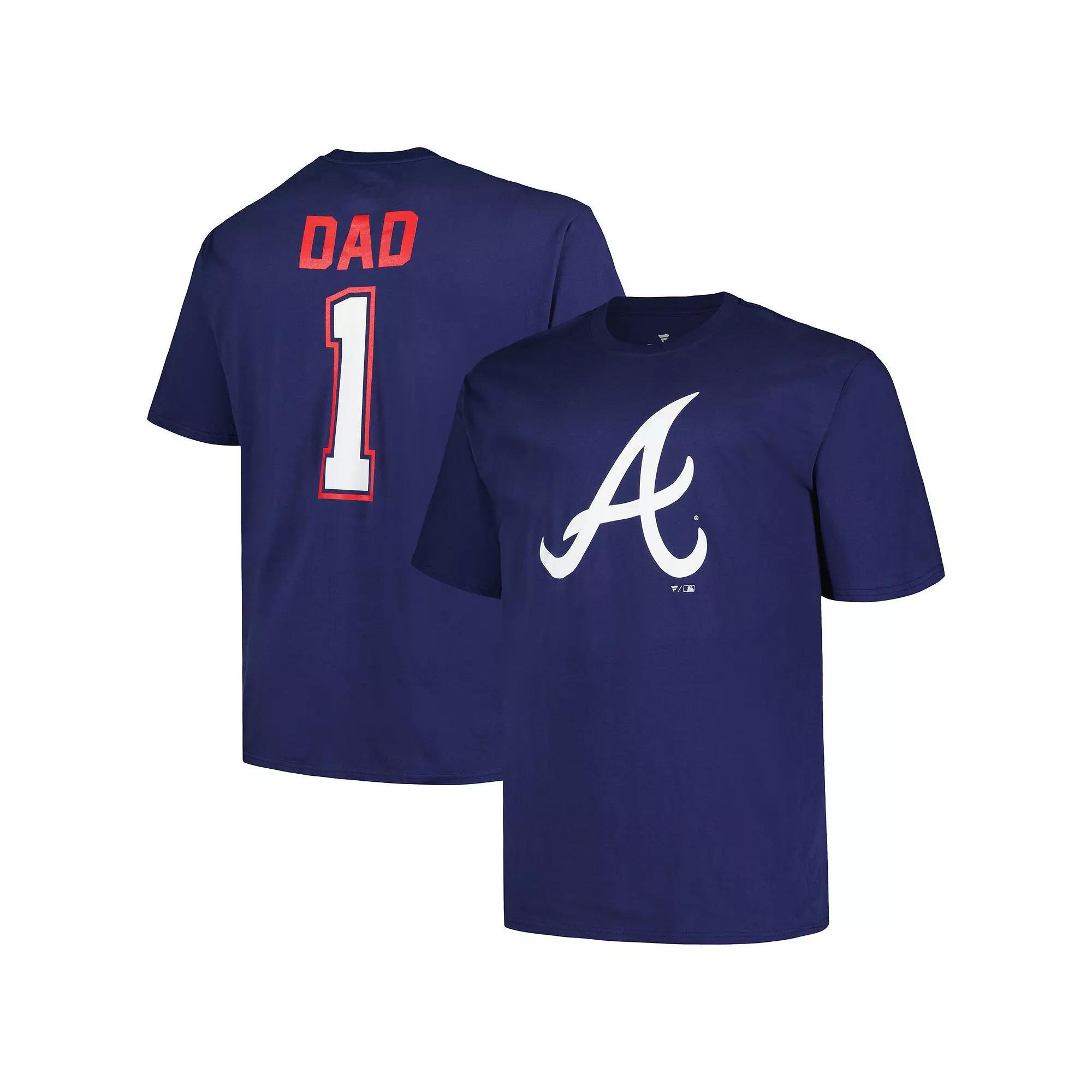 Men's Profile Navy Atlanta Braves Big & Tall #1 Dad T-Shirt, Size: 4XB, Blue Product Image
