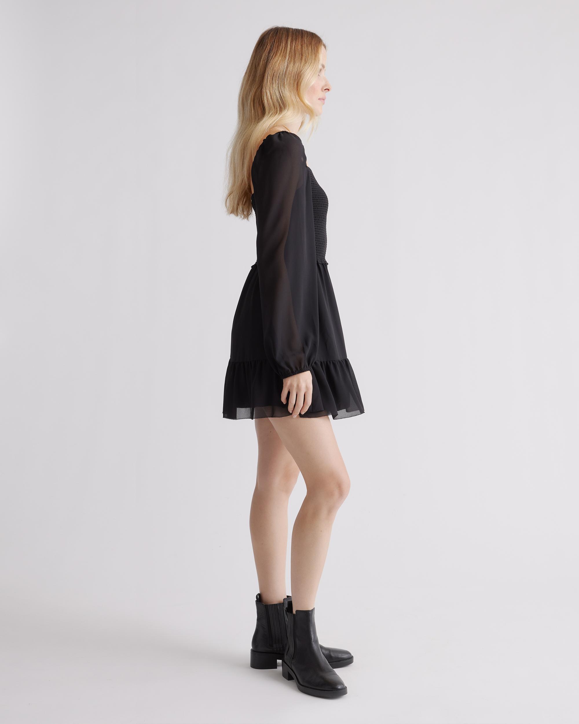 Quince | Women's Chiffon Smocked Mini Dress Recycled Polyester Product Image