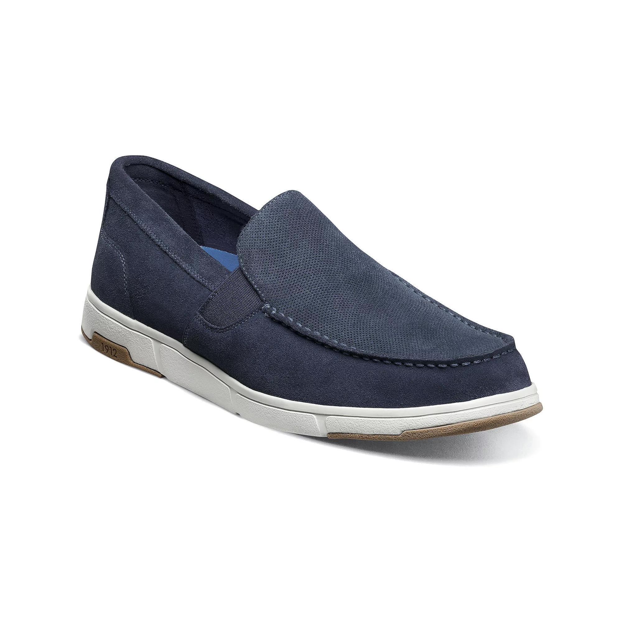 Nunn Bush® Luca Men's Suede Moc Toe Venetian Slip-On Shoes, Size: 8.5 Wide, Blue Product Image