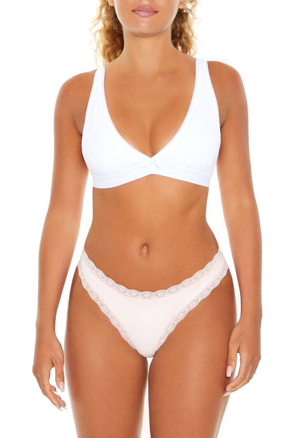 Seamless Bow Plunging Bralette | Forever 21 Product Image