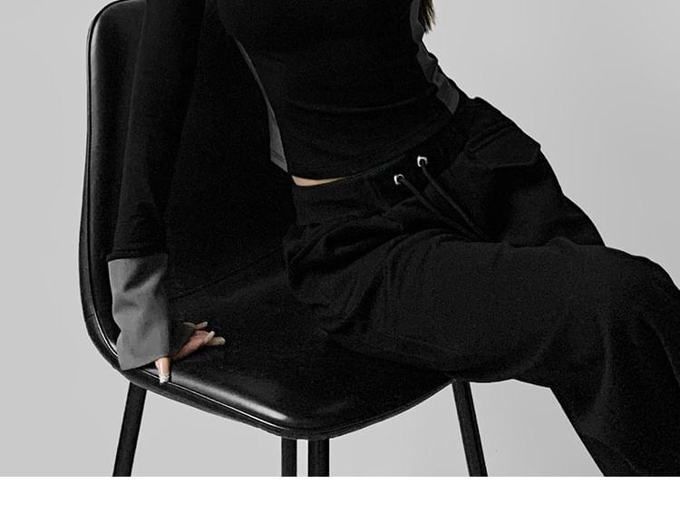 Long-Sleeve Crew Neck Striped Tee Product Image