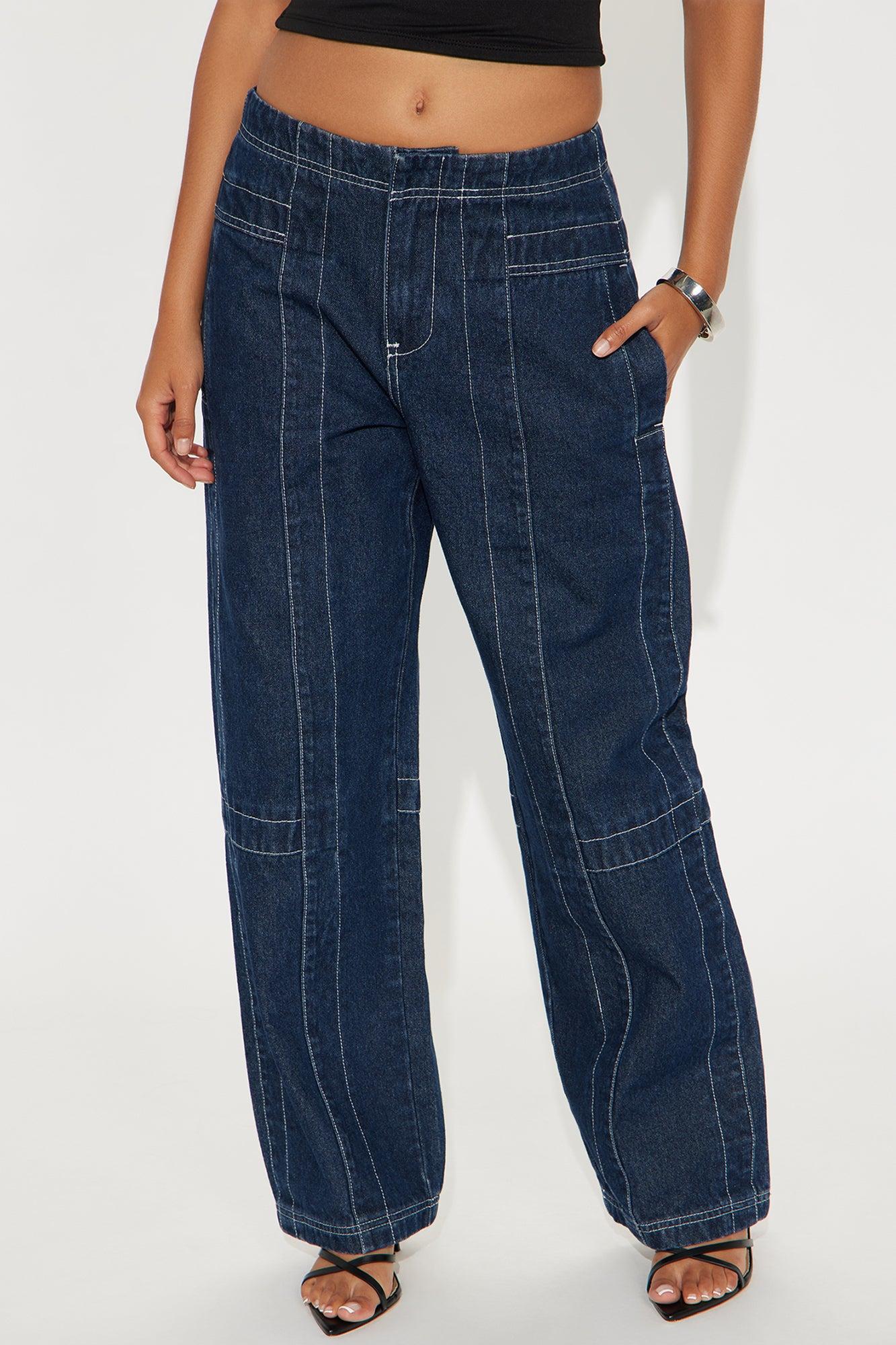 Bergamo Seaming Straight Leg Jean - Dark Wash Female Product Image