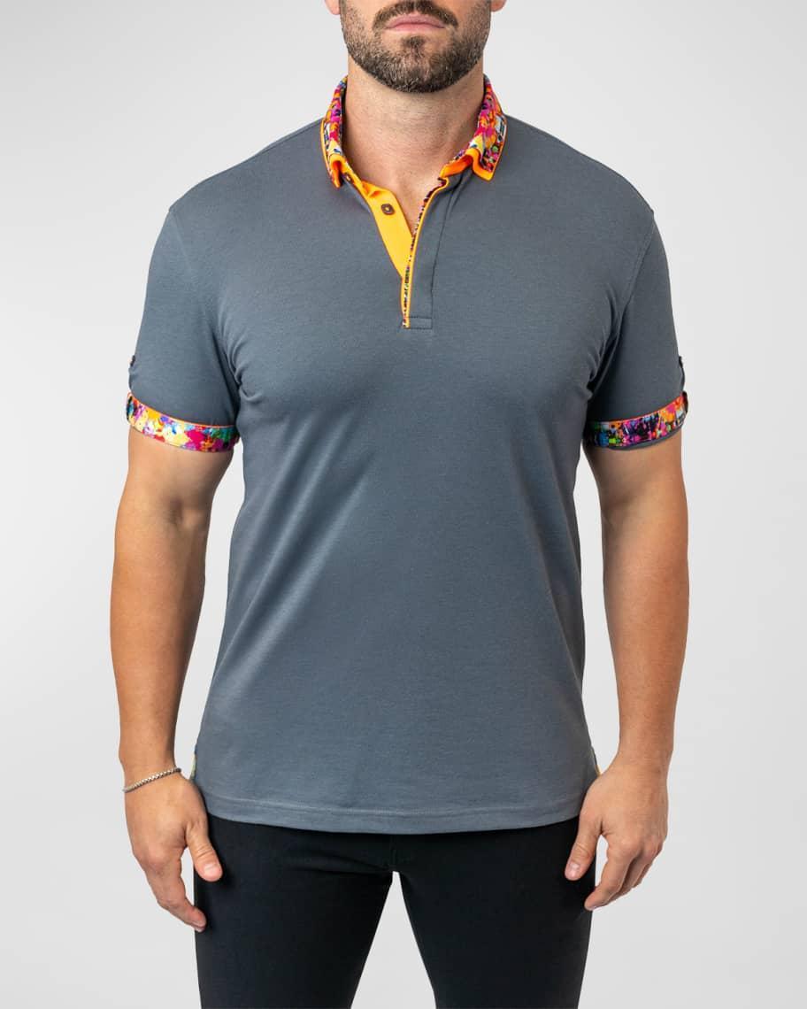 Mens Mozart Contrast-Trim Polo Shirt Product Image