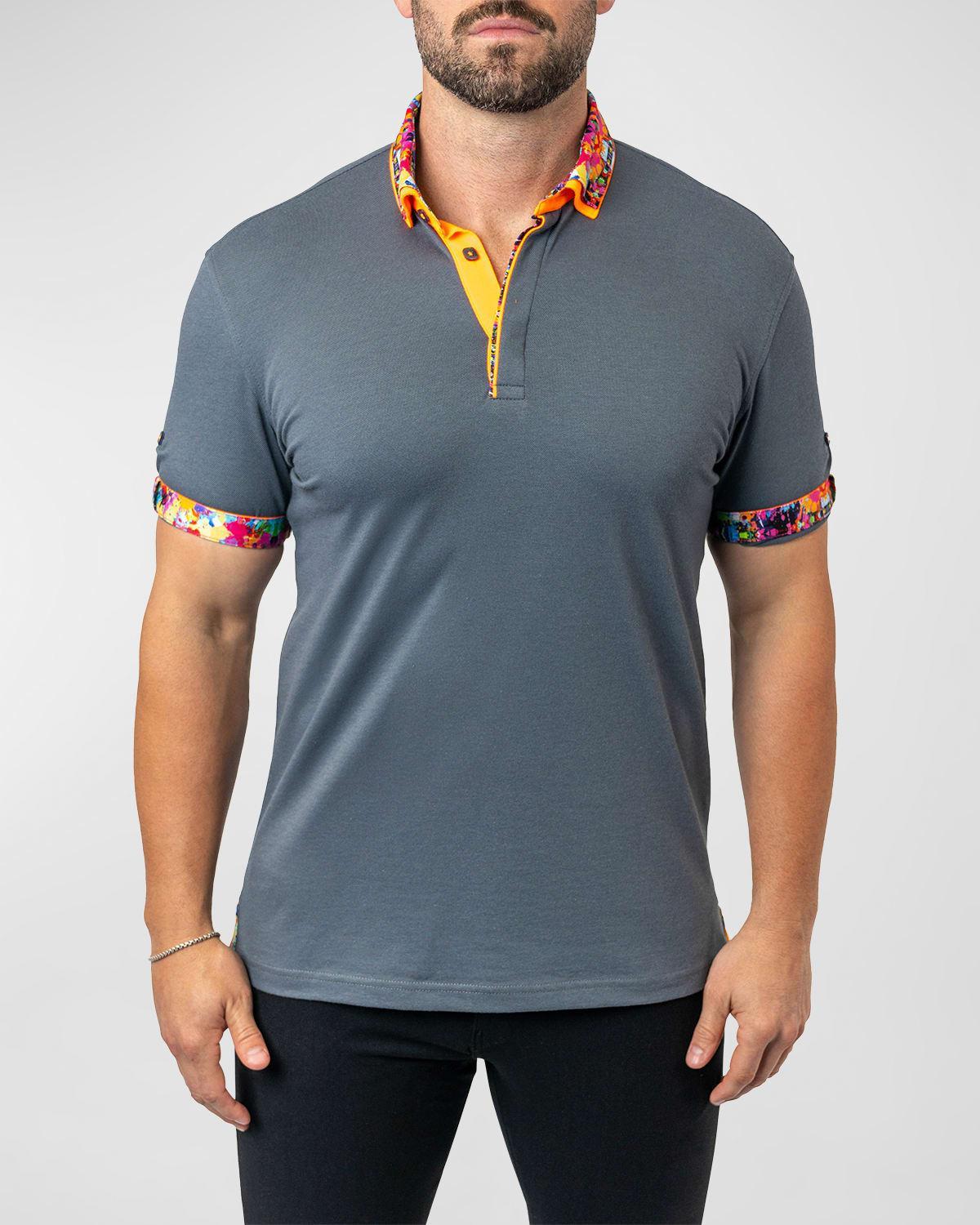 Mens Mozart Contrast-Trim Polo Shirt Product Image