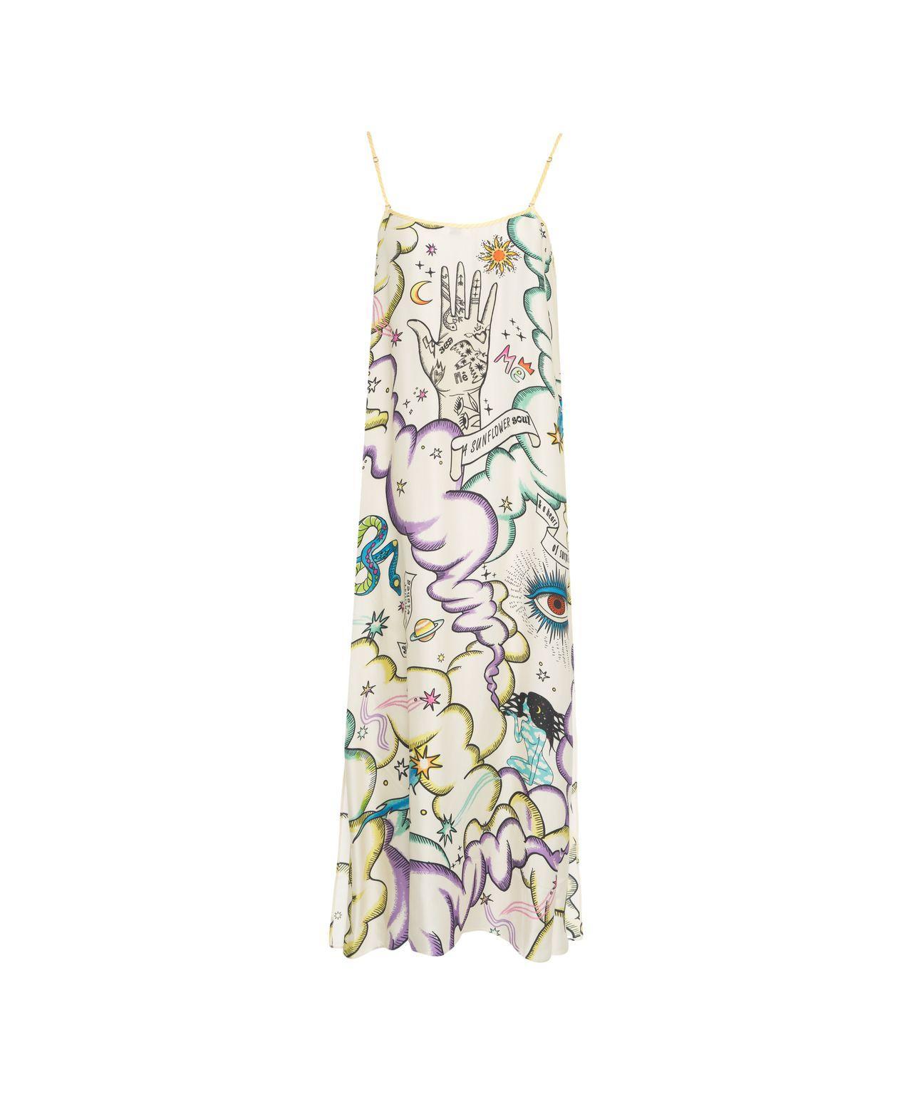 Satin dress with print Product Image