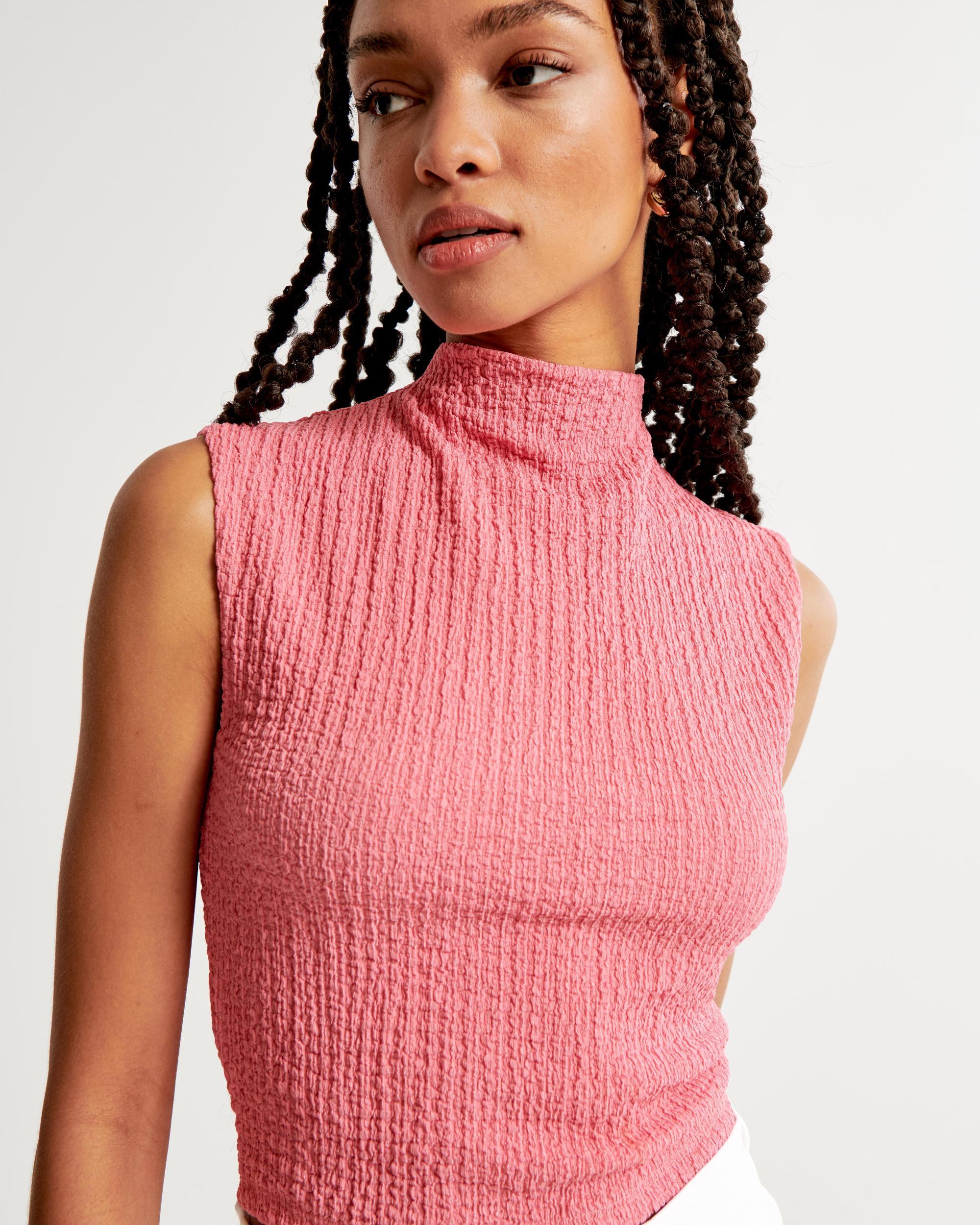 Long-Sleeve Grown-On Mockneck Top Product Image