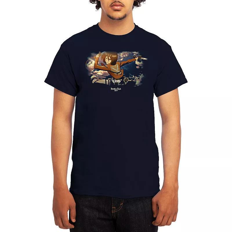 Men's Attack on Titan Standing Pile Tee, Size: Large, Red Product Image