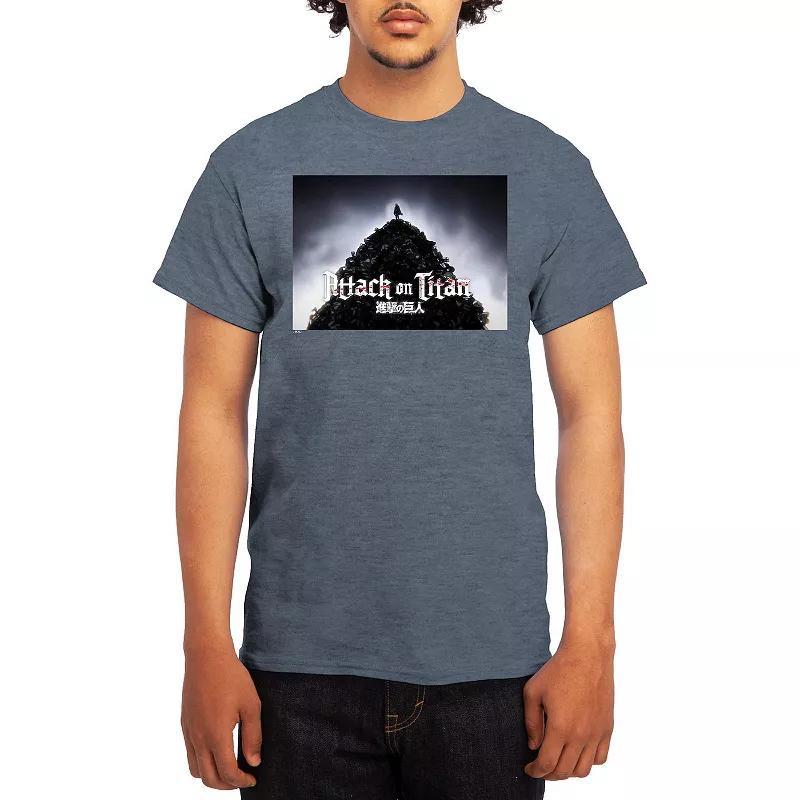 Men's Attack on Titan Standing Pile Tee, Size: Large, Red Product Image