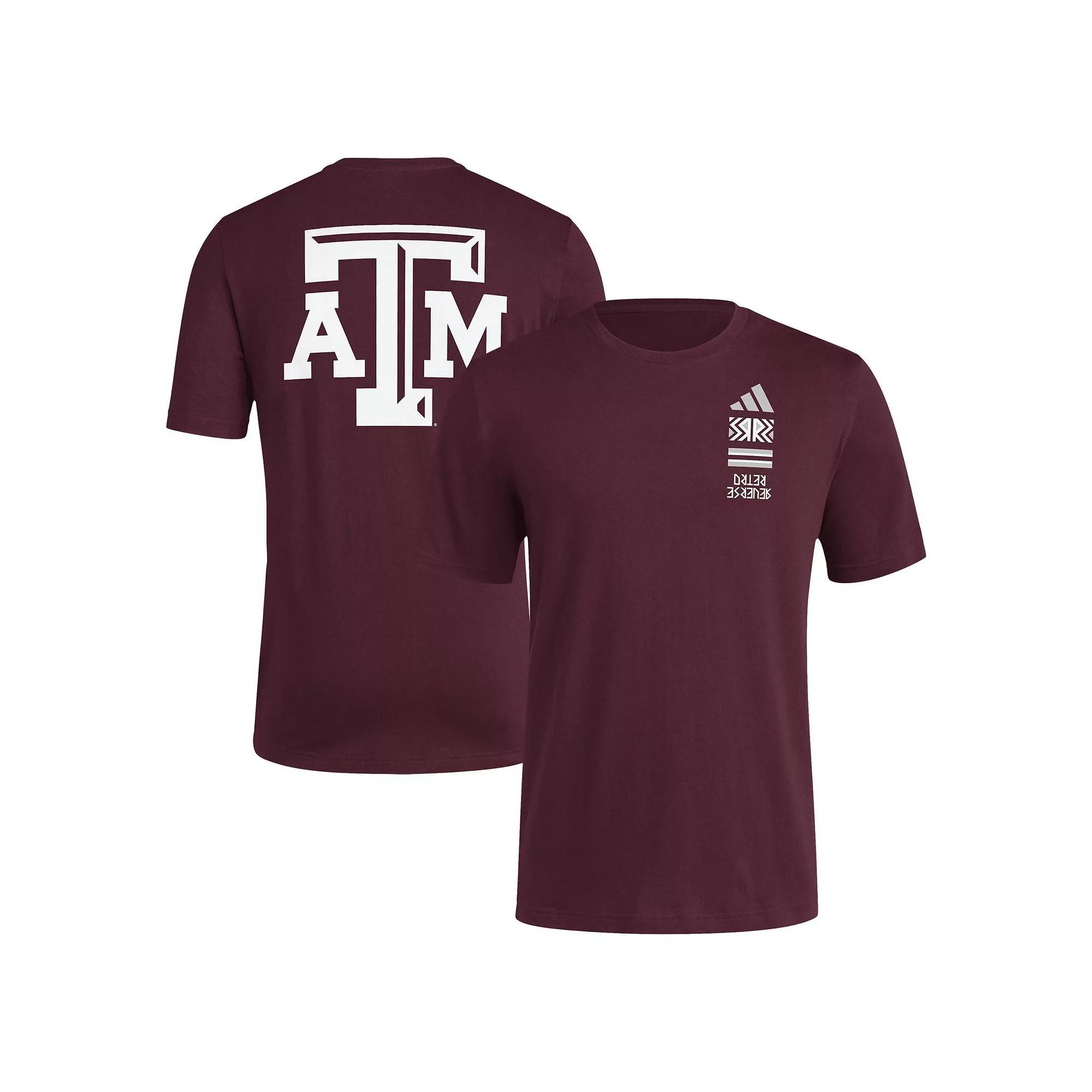 Men's adidas Maroon Texas A&M Aggies Reverse Retro Baseball 2 Hit T-Shirt, Size: Medium, Red Product Image