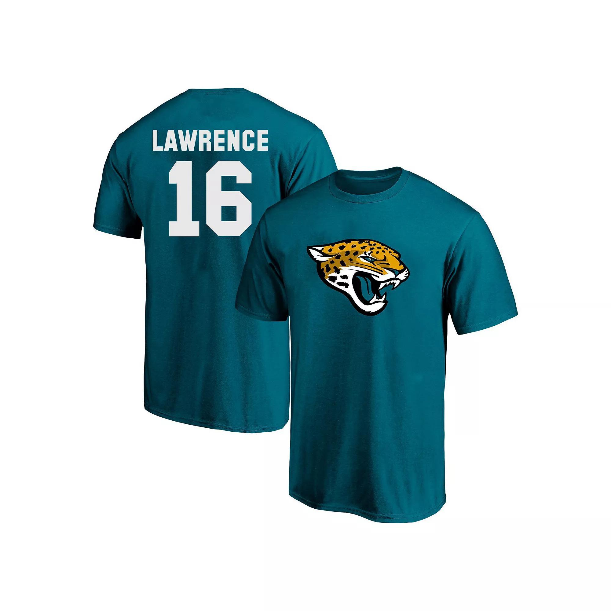 Men's Fanatics Trevor Lawrence Teal Jacksonville Jaguars Big & Tall Player Name & Number T-Shirt, Size: 3XLT, Blue Product Image