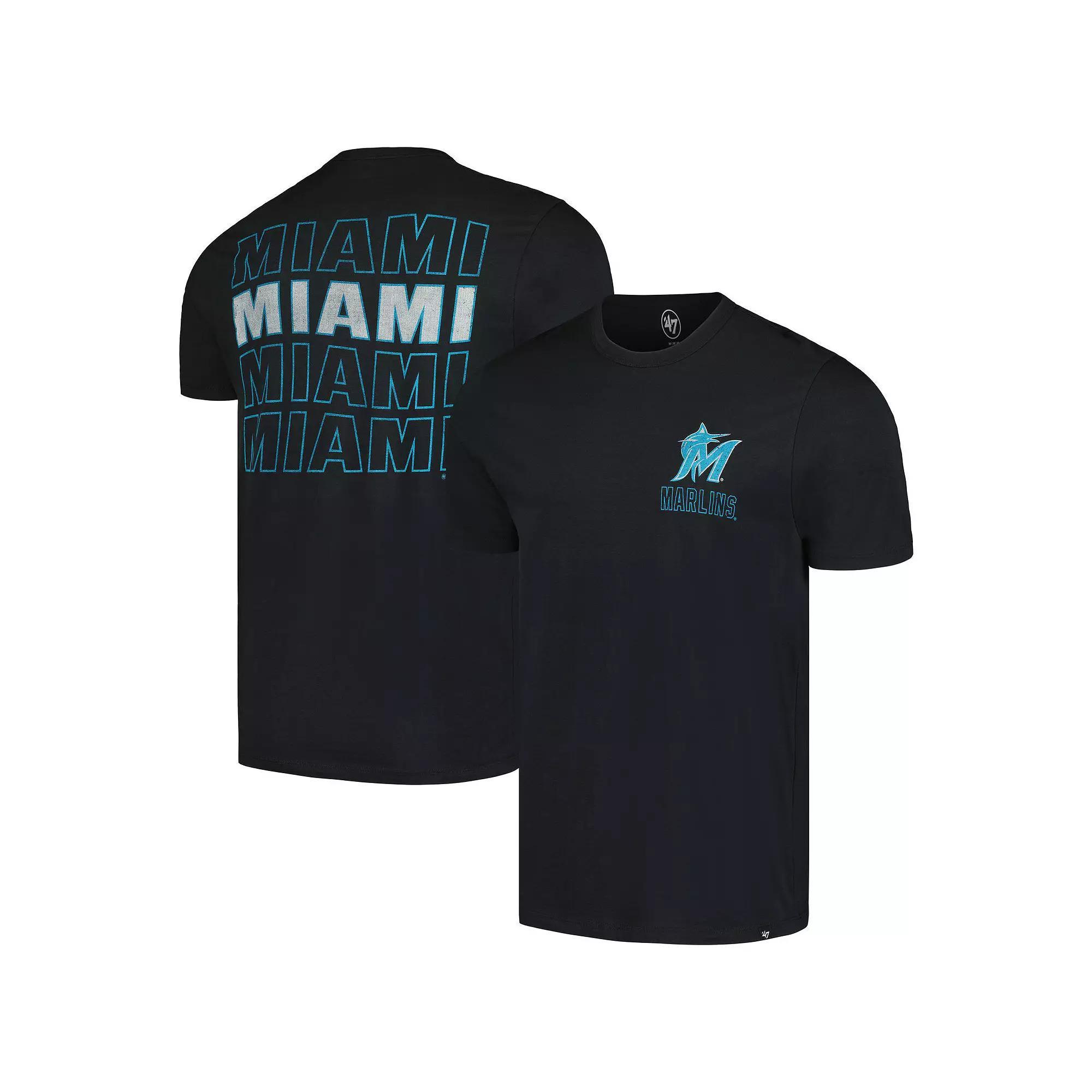 Men's '47 Black Miami Marlins Hang Back Franklin T-Shirt, Size: XL Product Image